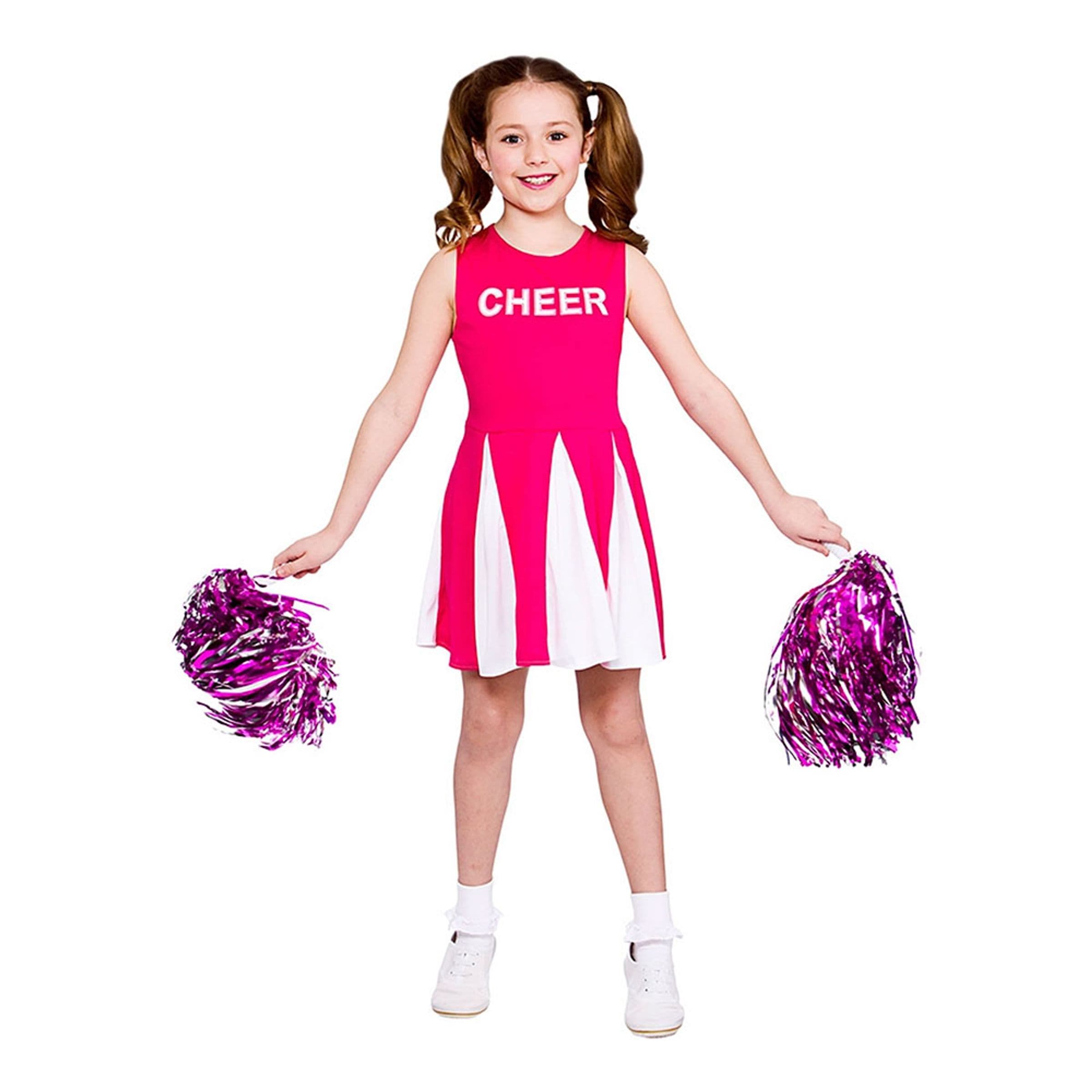 Cheerleadereiden Johtaja Vaaleanpunainen Lasten Naamiaisasu - Medium – Wicked Costumes