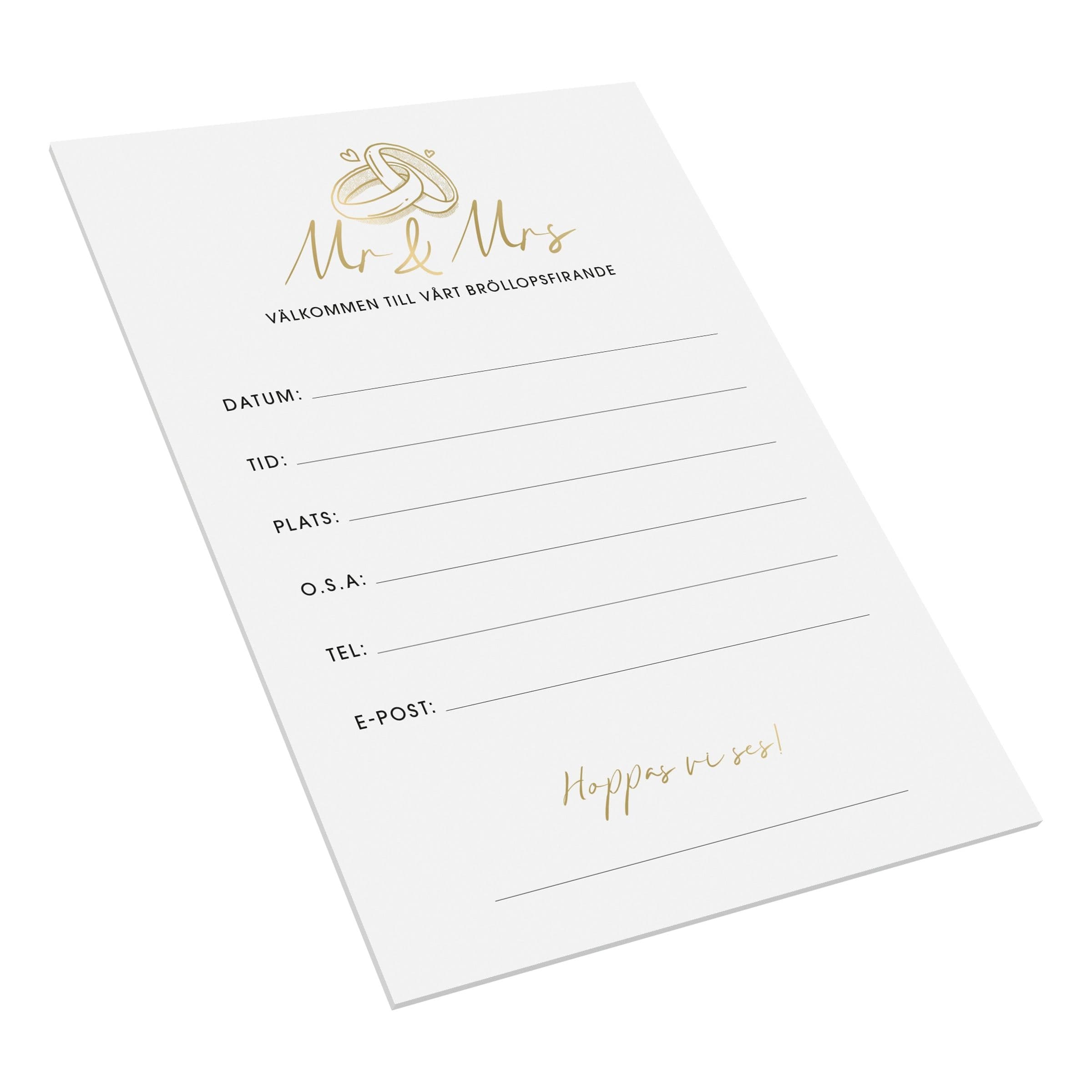 Kutsukortti Mr & Mrs Häät - 8-pakkaus – Gavle Offset