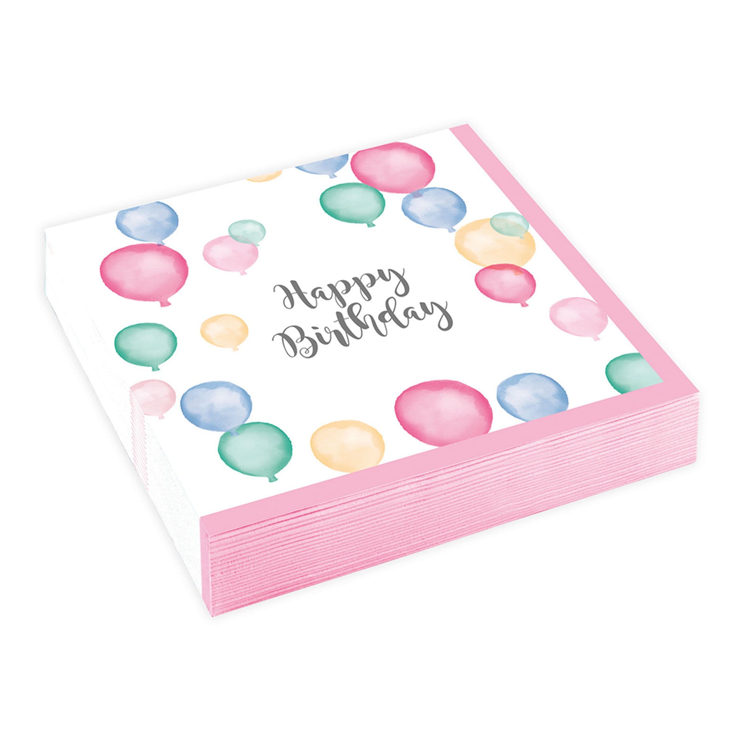 Kahviservietit Ilmapallot Happy Birthday Pastelli - 20-pakkaus – Riethmüller