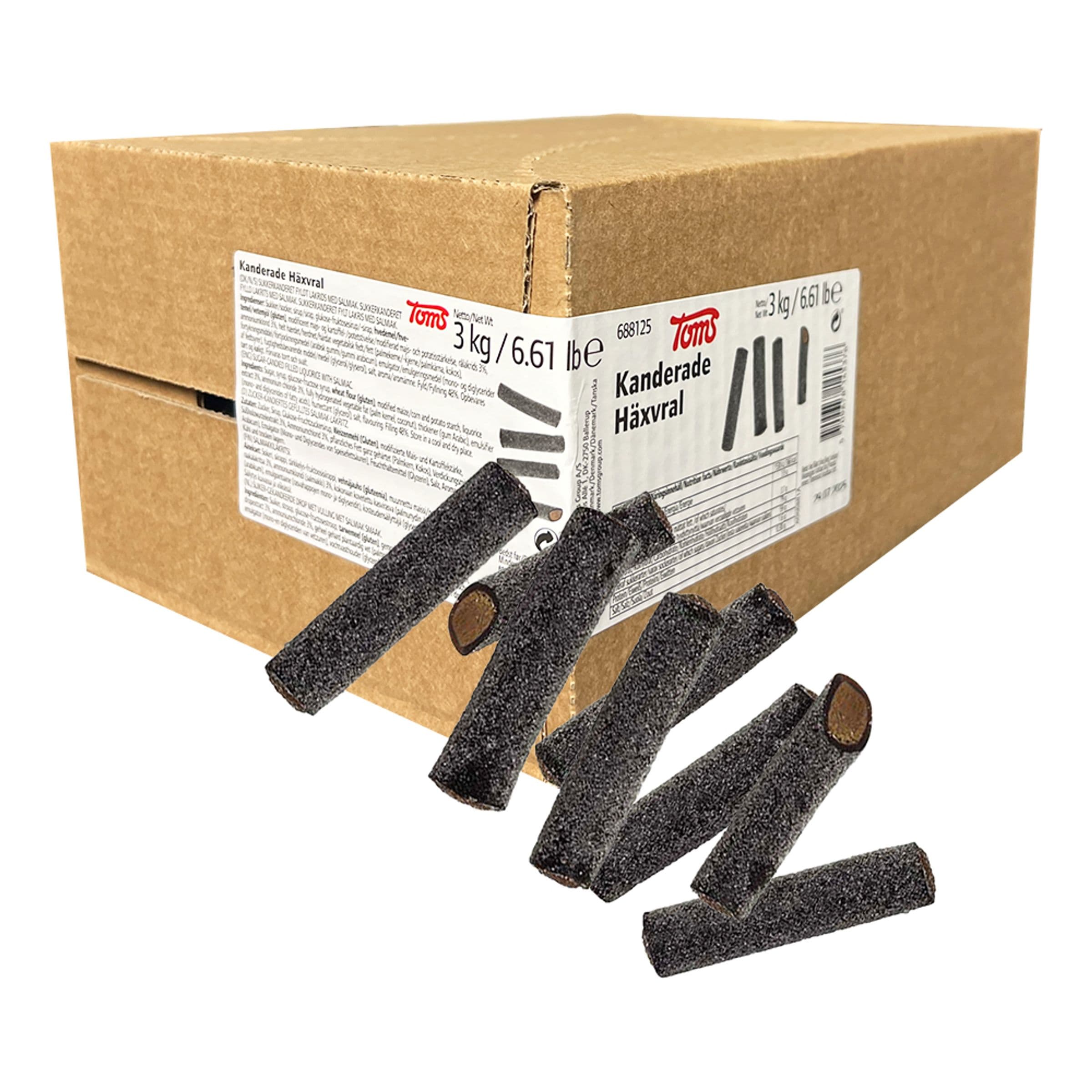 Toms Sokeroitu Noitapilli Irtokarkit Rasiassa - 3 kg – ERT Godis Bulk