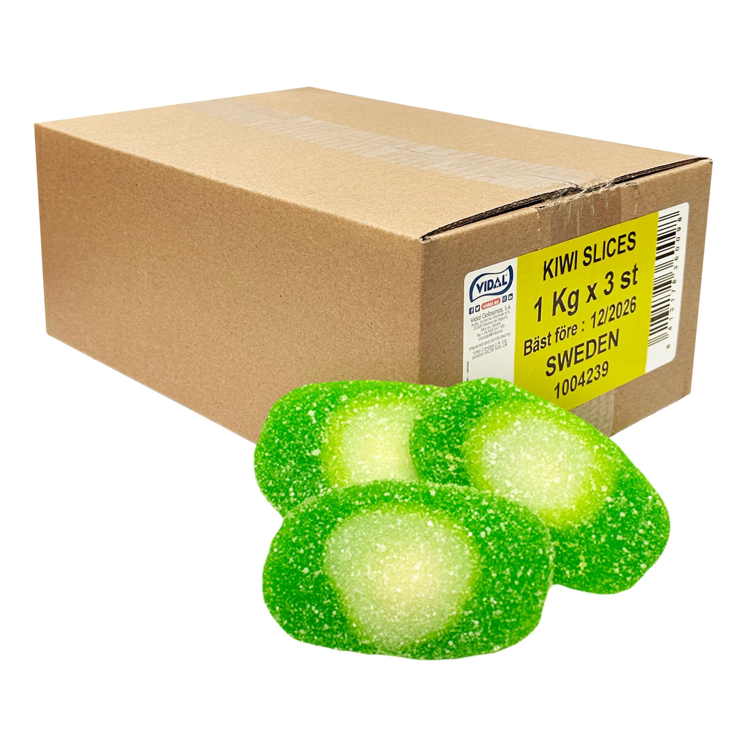 Kiwi Sugared Slices suurpakkaus - 3 kg – ERT Godis Bulk