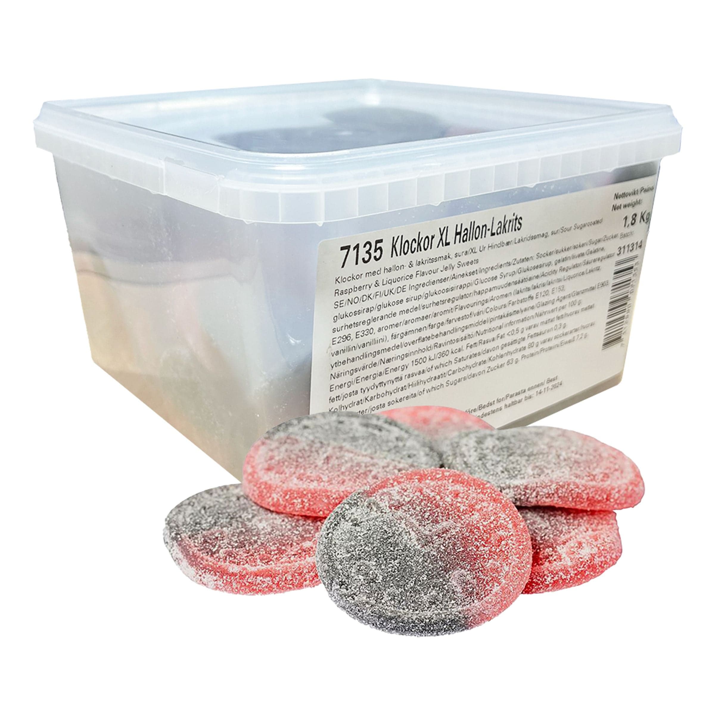 Aroma Klockor XL Hallon-Lakrits Suurpakkaus - 1,8 kg – ERT Godis Bulk