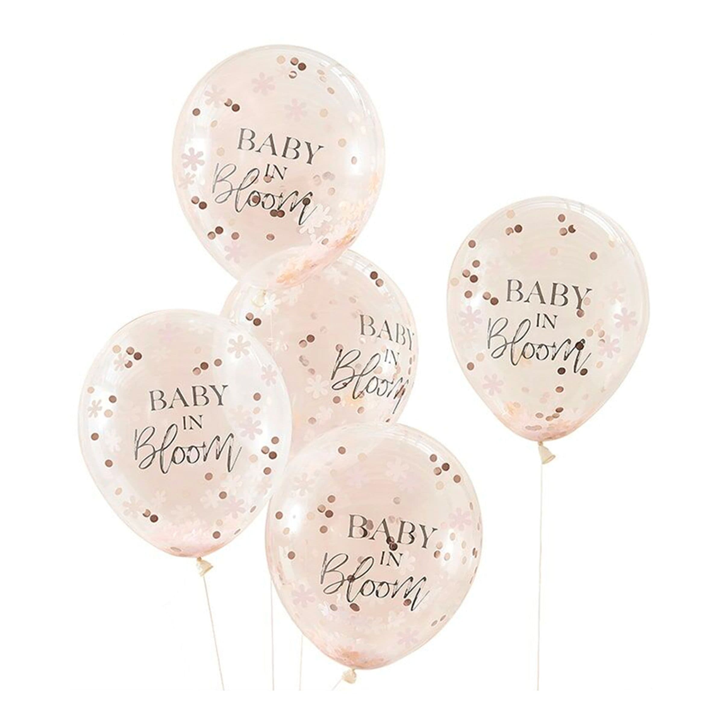 Konfetti-ilmapallot Baby In Bloom Ruusukulta - 5-pakkaus – Ginger Ray