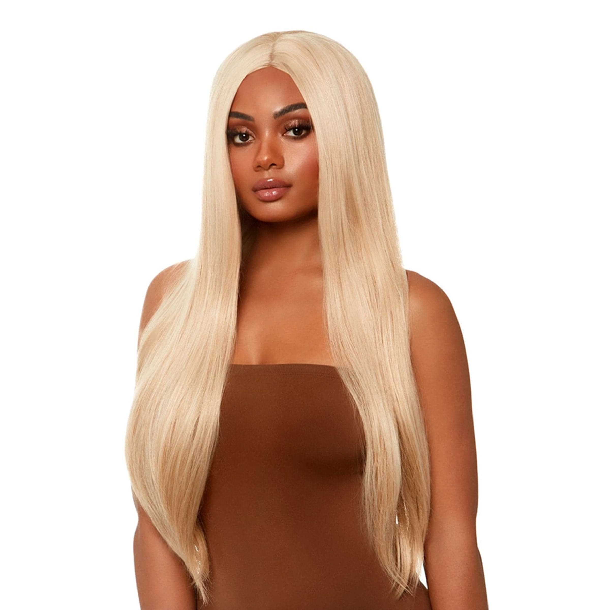 Pitkä Suora Vaalea Deluxe Peruukki - One size – Leg Avenue