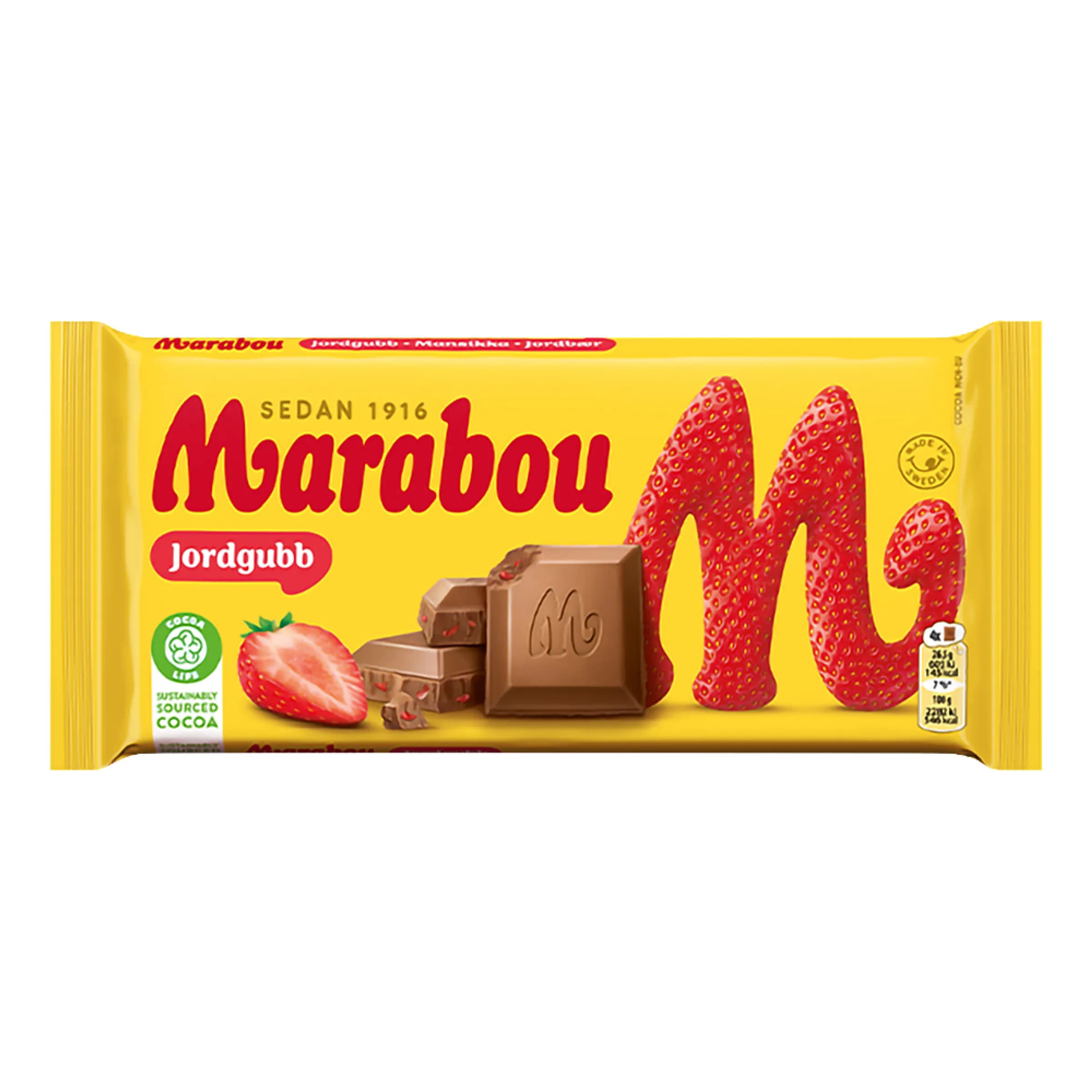 Marabou Mansikka Maitosuklaalevy - 160 g – ERT Godis Singel
