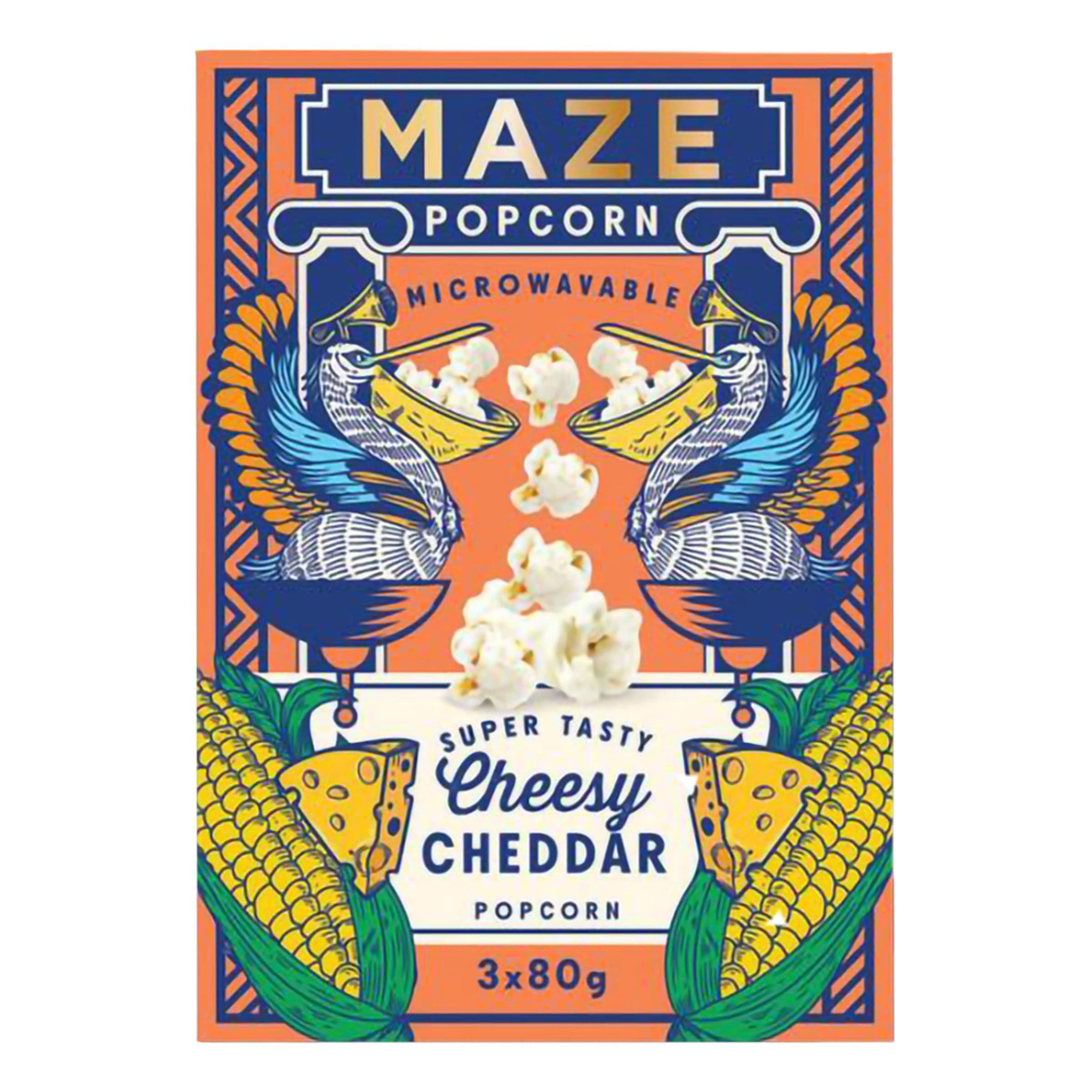 Maze Popcorn Cheesy Cheddar - 3 x 80 g – ERT Godis Singel