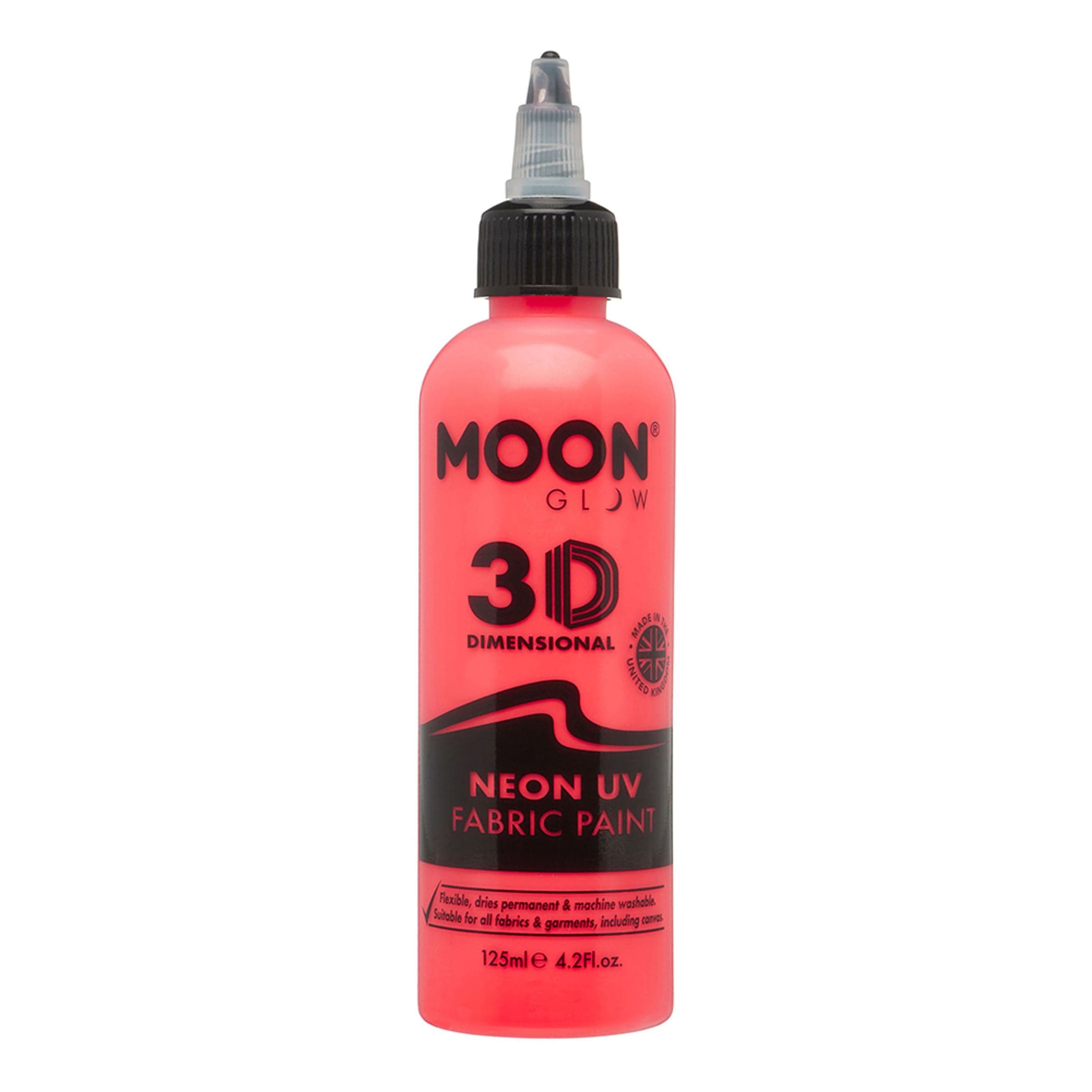 Moon Creations UV Neon Tekstiiliväri - 125 ml Punainen – Smiffys