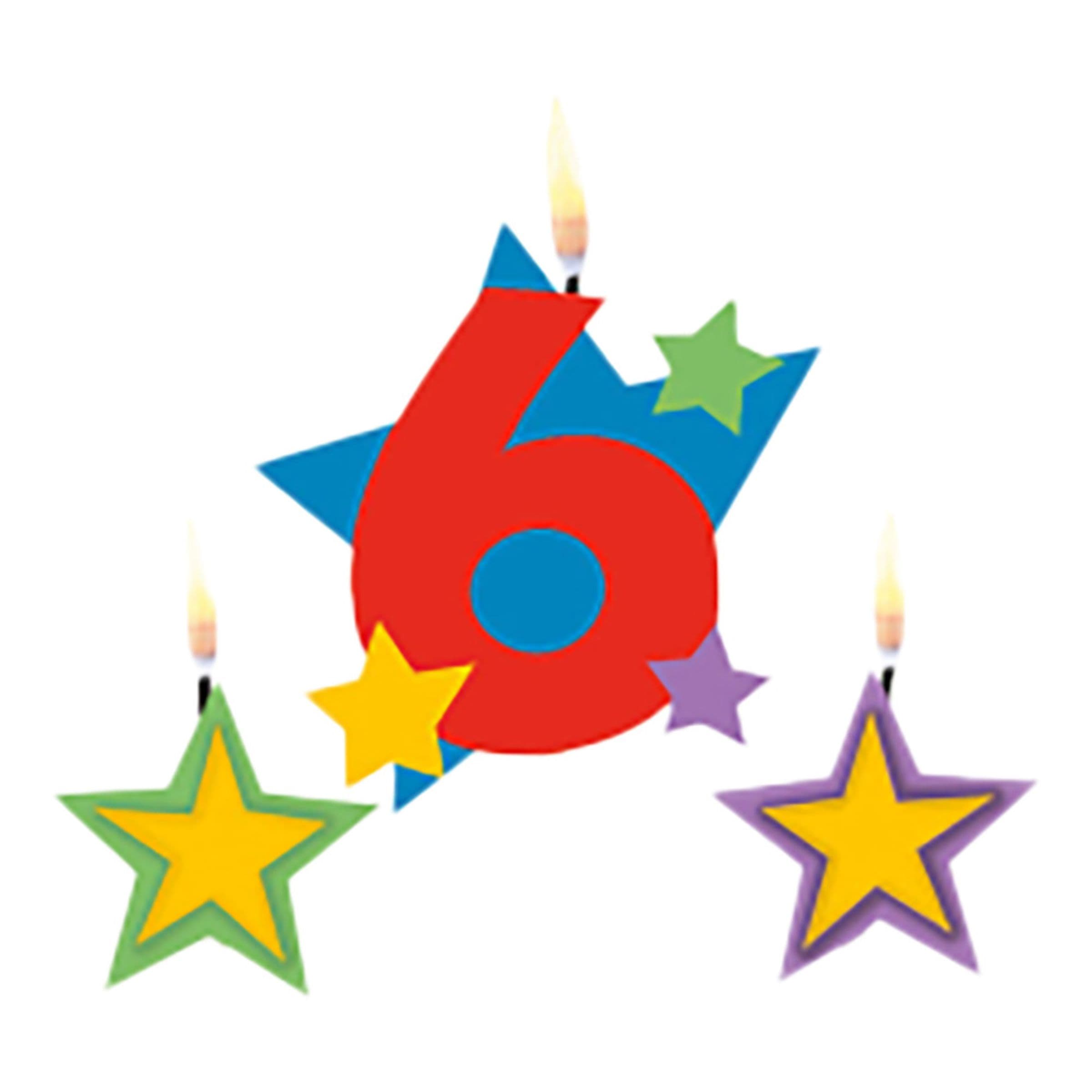 Kakkukynttilät Numero Tähdet - Numero 6 – Riethmüller