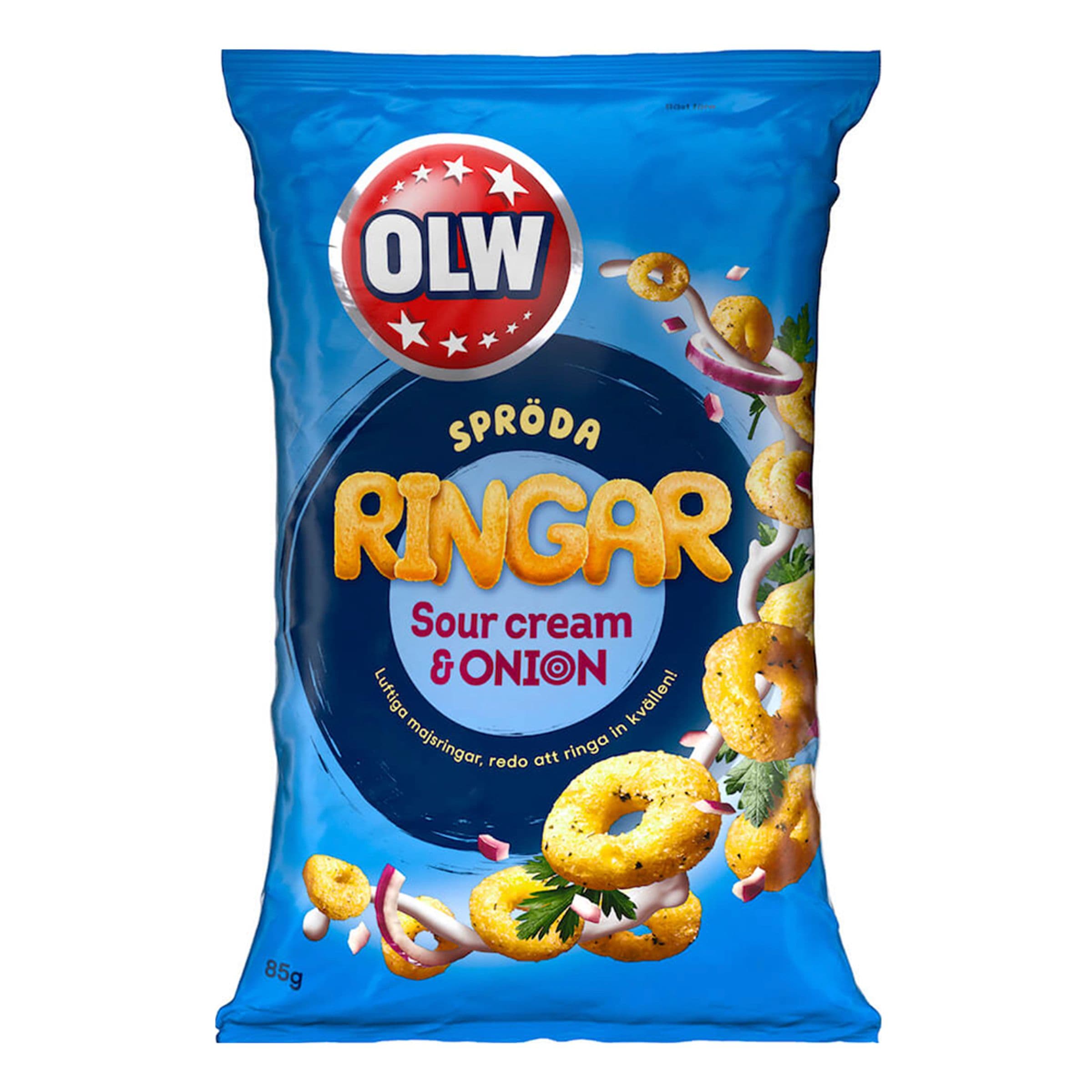 Olw Crispy Rings Sourcream & Onion - 85 g – ERT Godis Singel