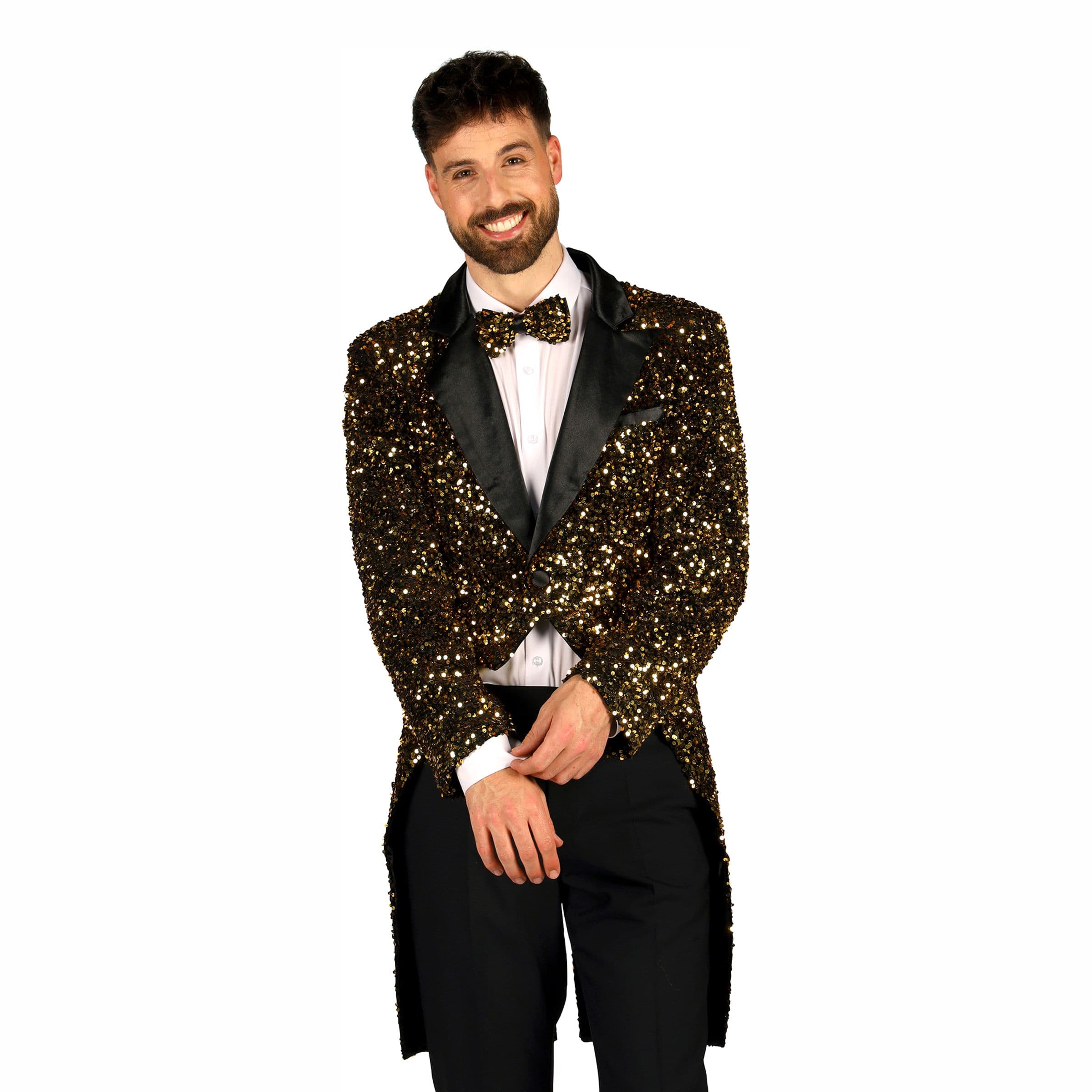 Paljettitakki Miehelle Musta/Kulta Deluxe - Large – Thetru B.V.