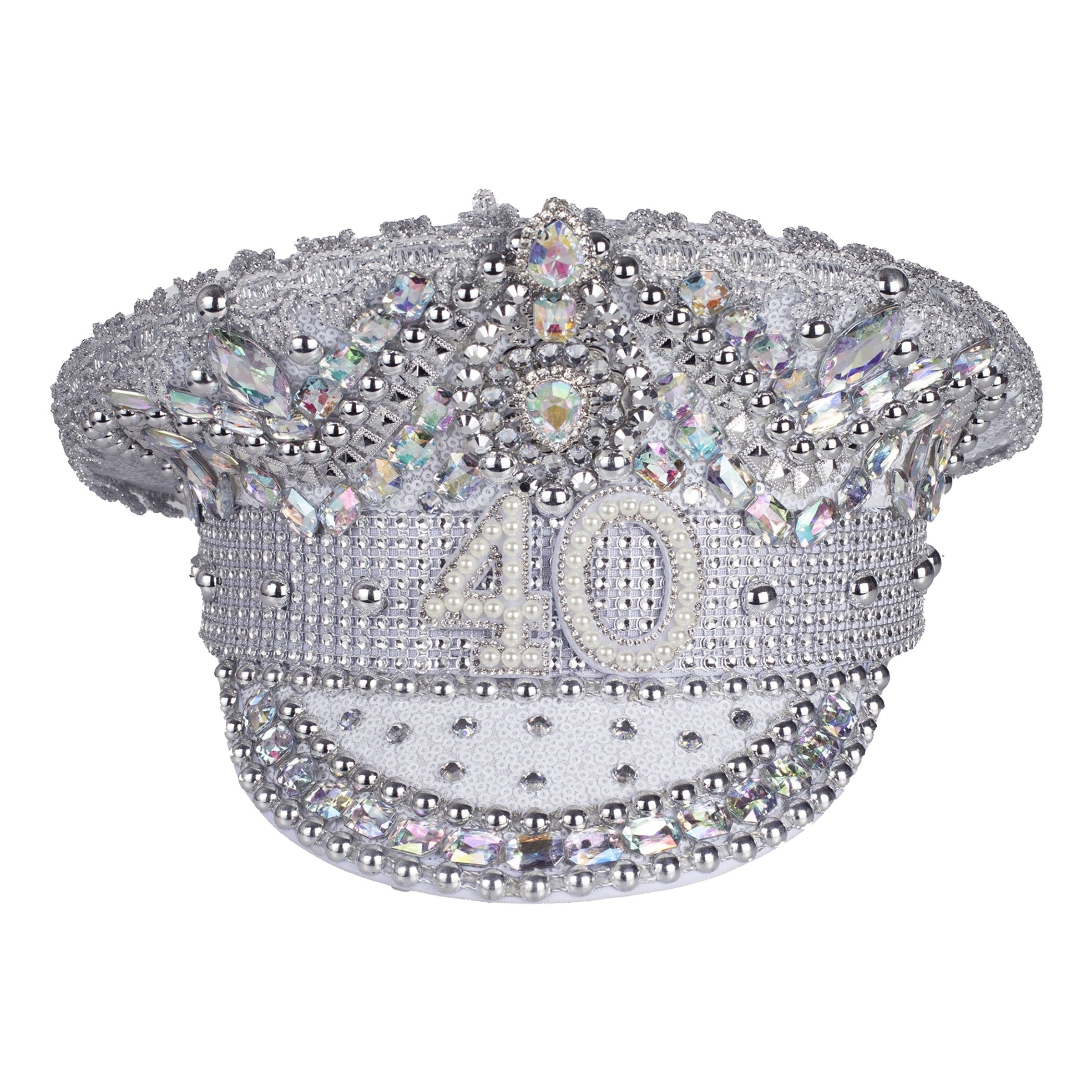 Paljettikeps 40 Hopea Helmillä - One size – Ginger Ray