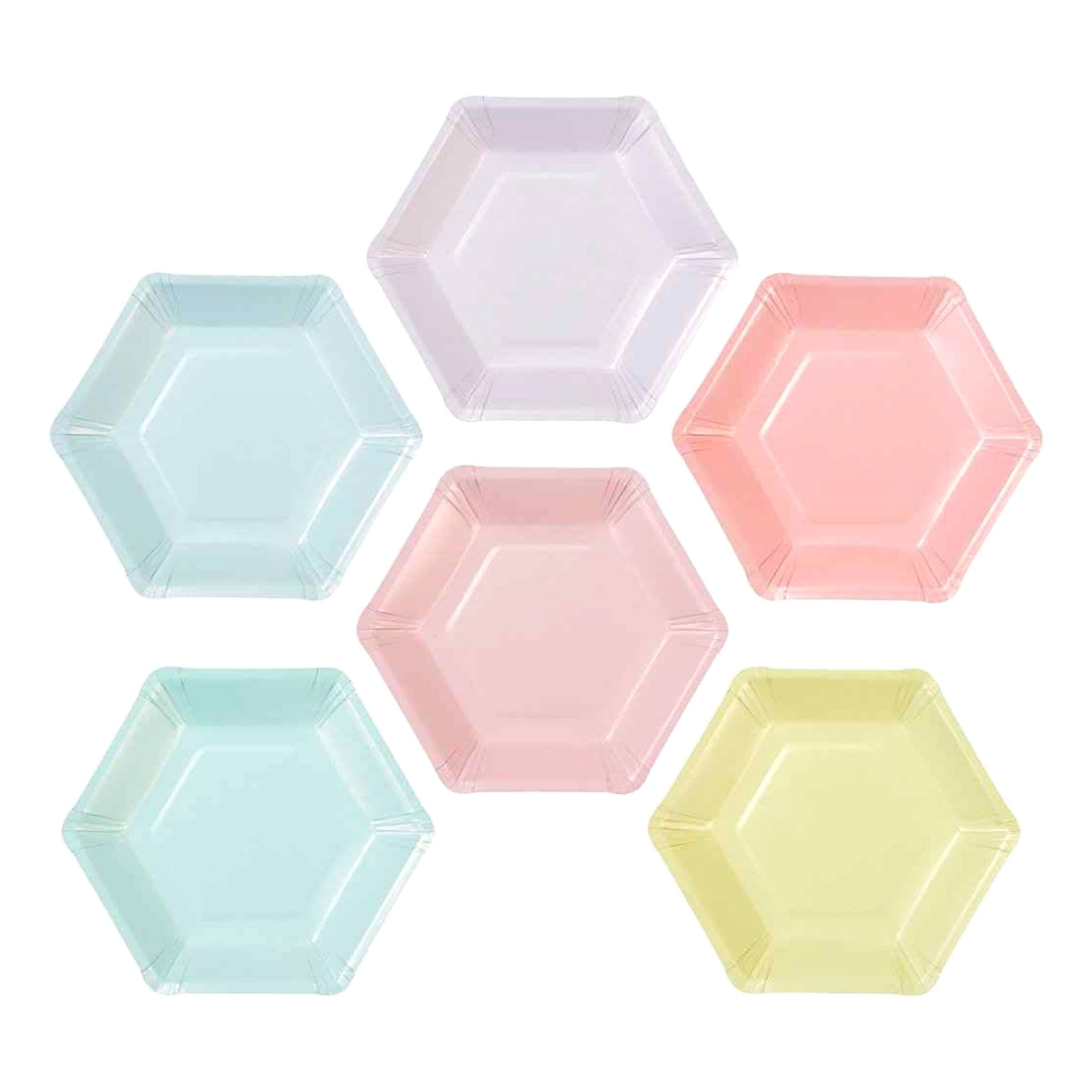 Pahvilautaset Hexagon We Love Pastel - 12-pakkaus – Talking Tables