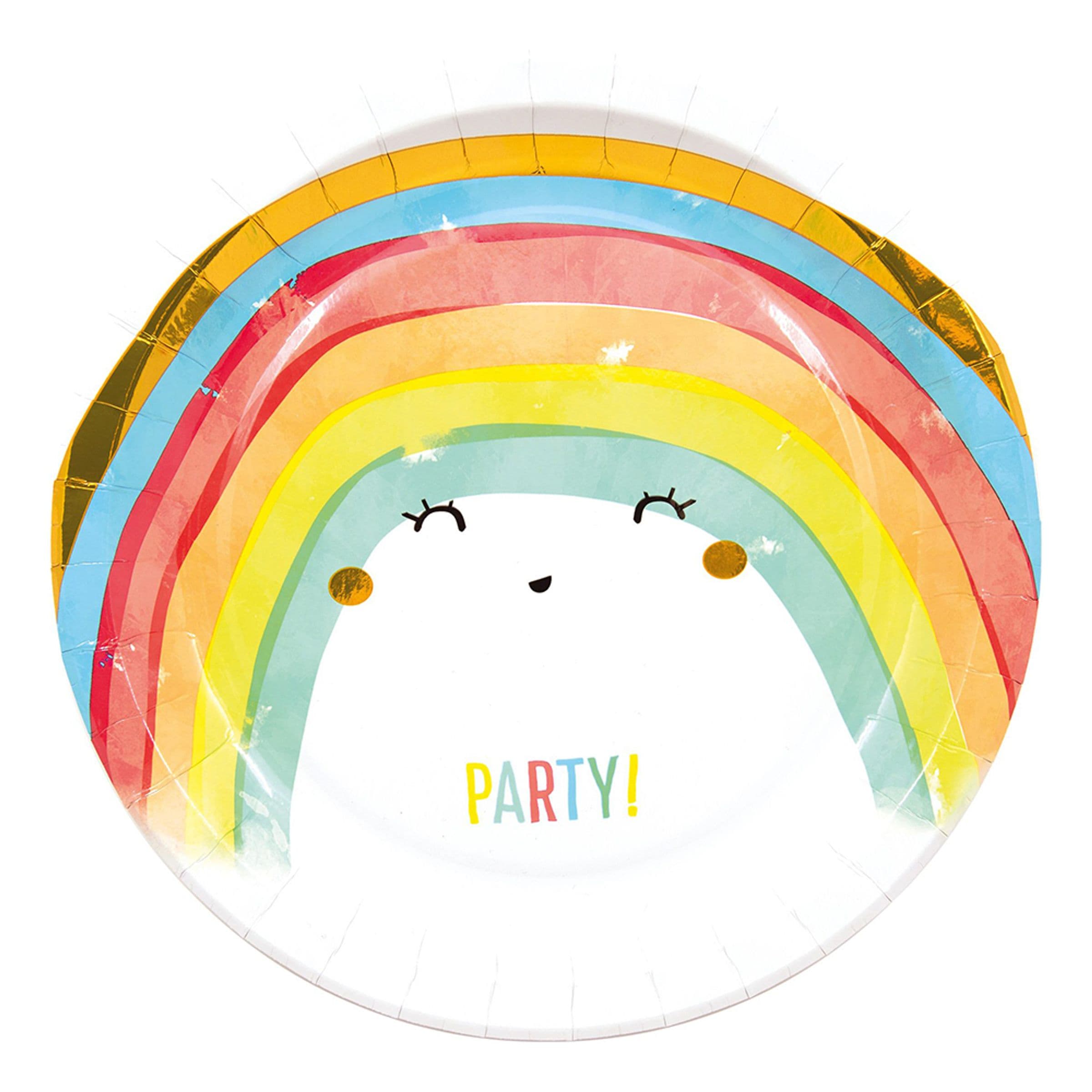 Pahvilautaset Rainbow Party - 8-pakkaus – Globos Europe