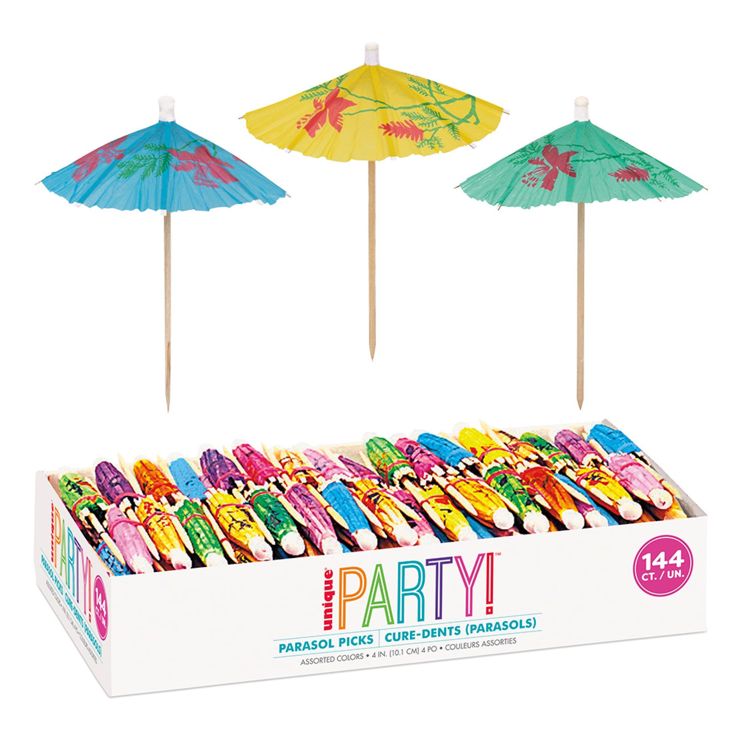 Partypicks Drinkkisatevarjo Monivärinen - 144-pakkaus – Unique Party