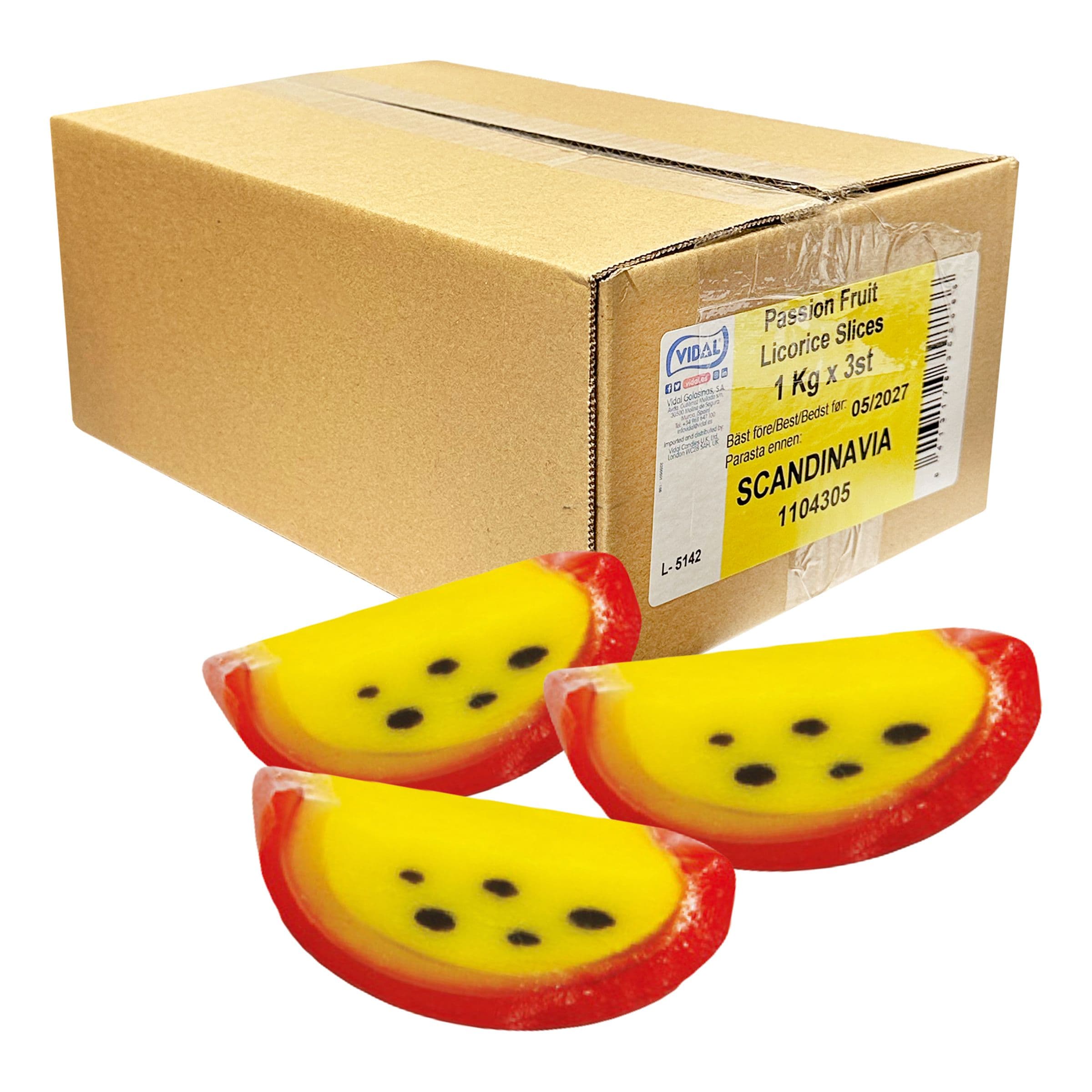 Passionhedelmäviipaleet-lakritsisuurpakkaus - 3 kg – ERT Godis Bulk