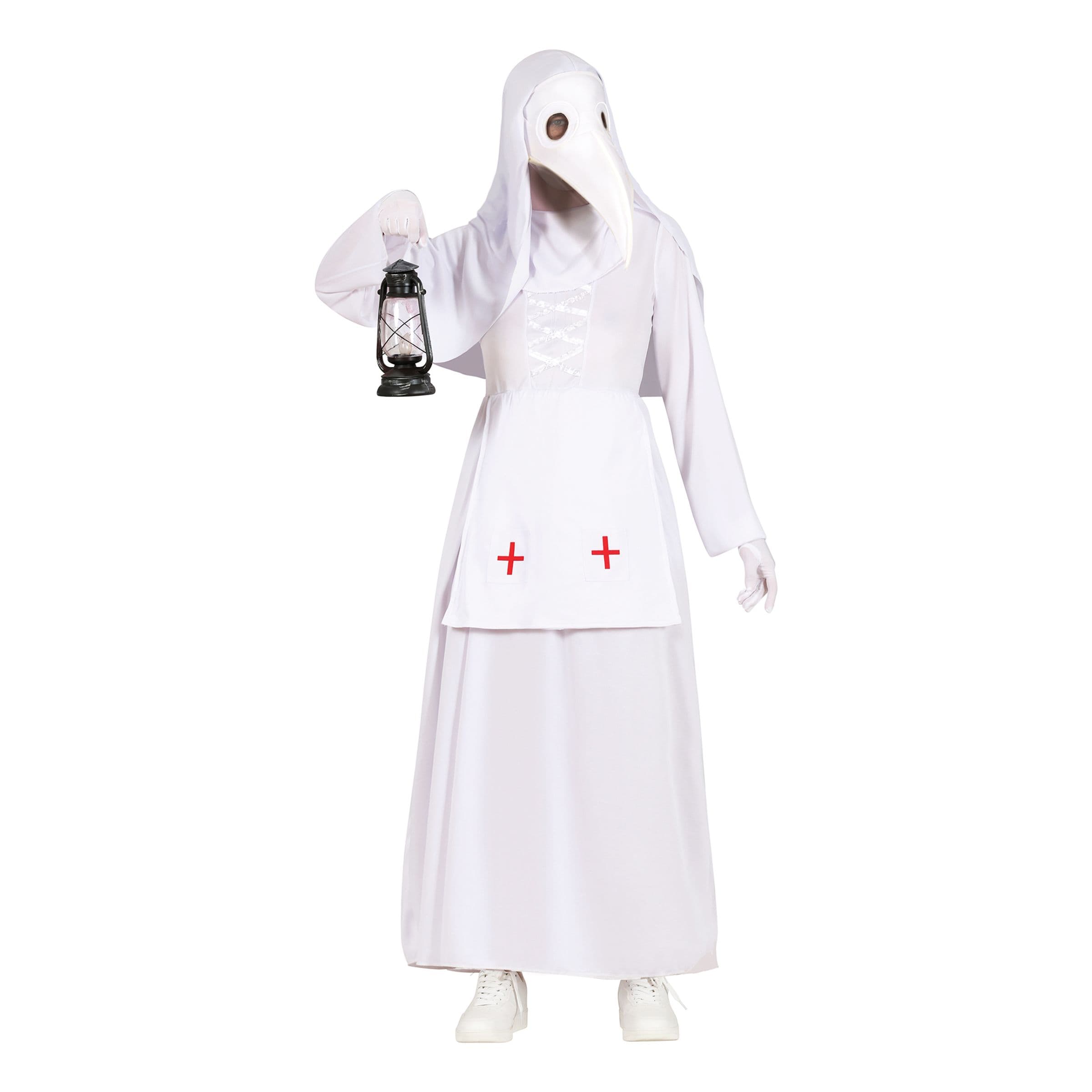 Pestilääkärin Valkoinen Naamiaisasu - Medium – Fiestas Guirca