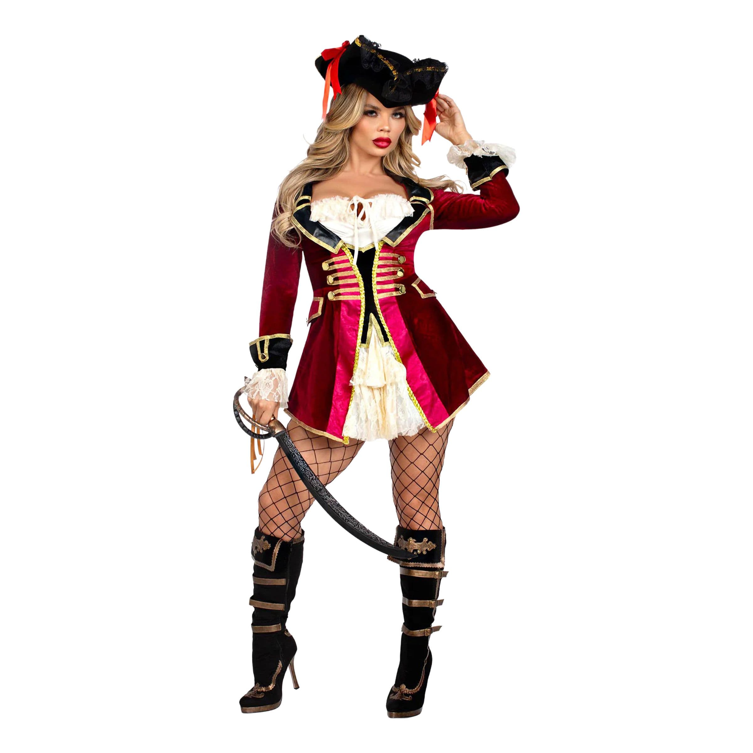 Piraattikapteenin Mekko Deluxe Naamiaisasu - Medium – Leg Avenue