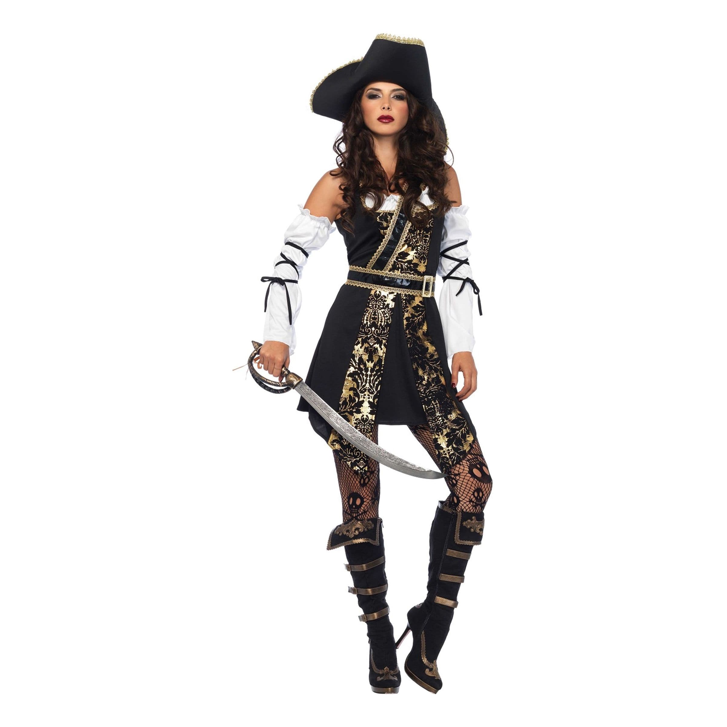 Merirosvokapteeni Nainen Deluxe Naamiaisasu - Medium – Leg Avenue