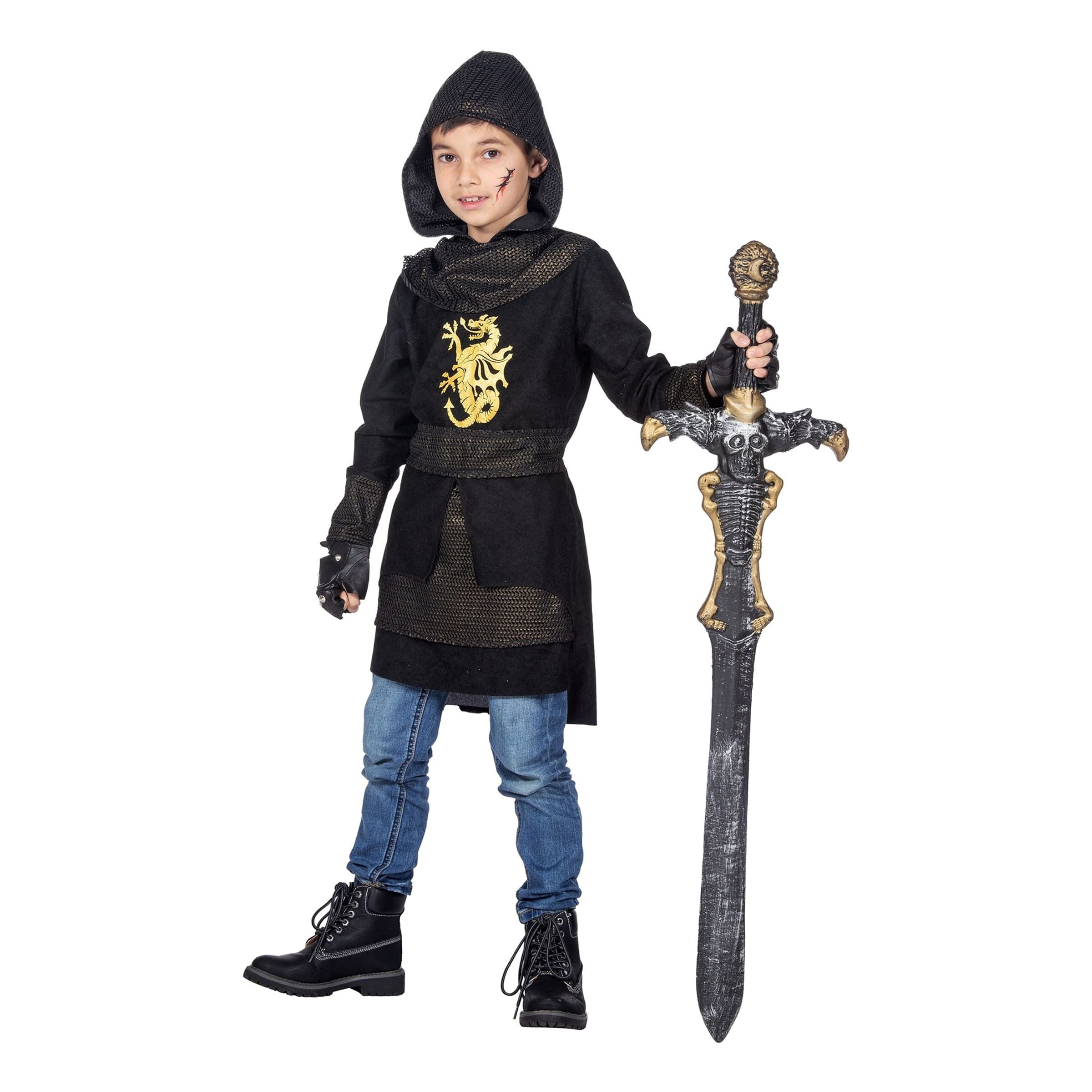 Ritari Musta/Kulta Lasten Naamiaisasu - Medium – Wilbers & Wilbers