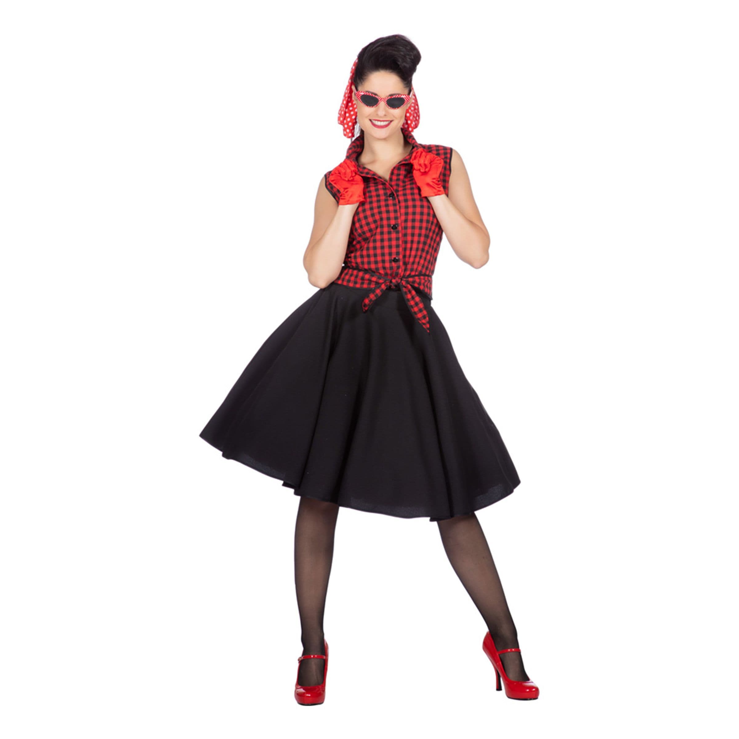 Musta/Punainen Rockabilly Mekko Naamiaisasu - 40 – Wilbers & Wilbers