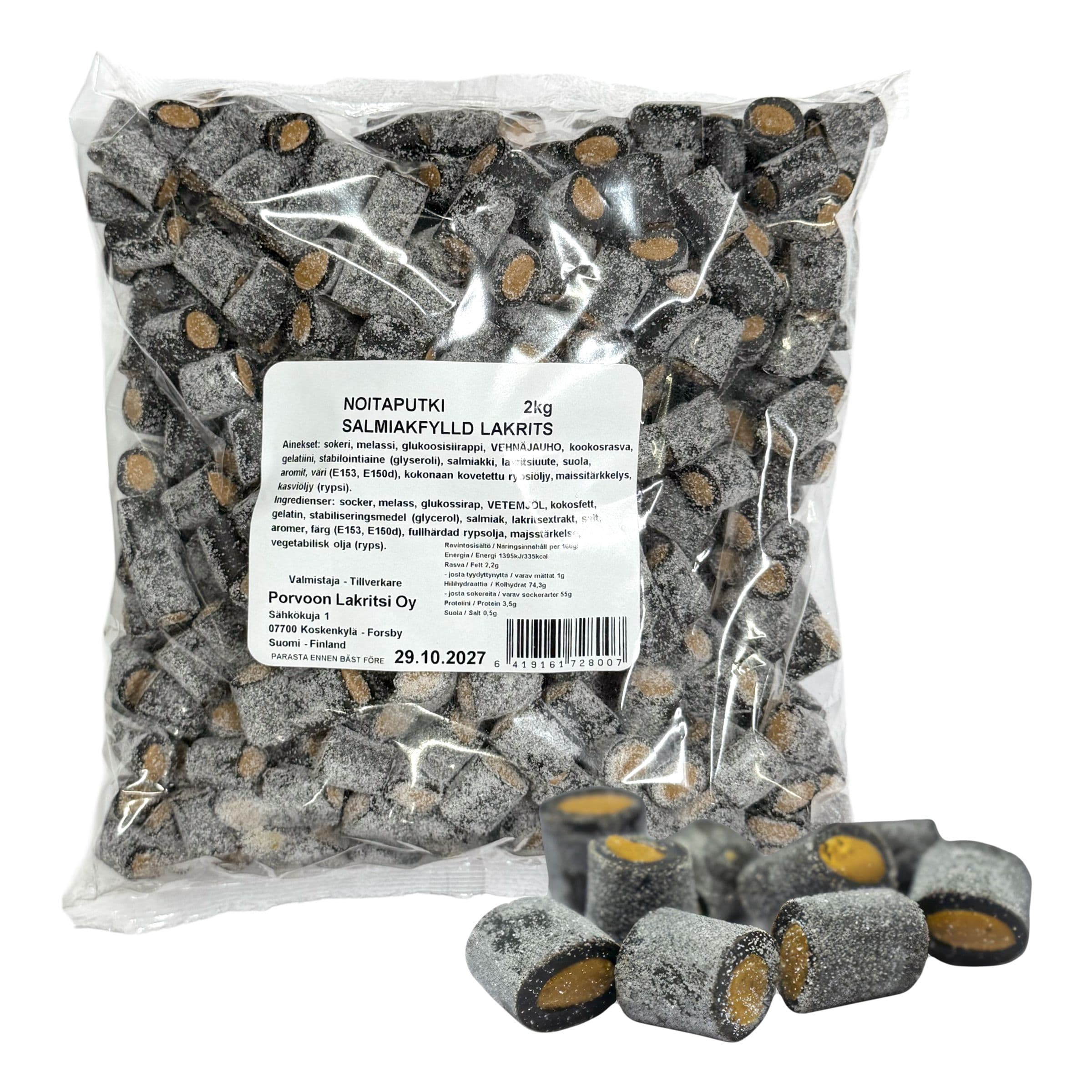 Salmiakkitäytteinen Lakritsi Suurpakkaus - 2 kg – ERT Godis Bulk