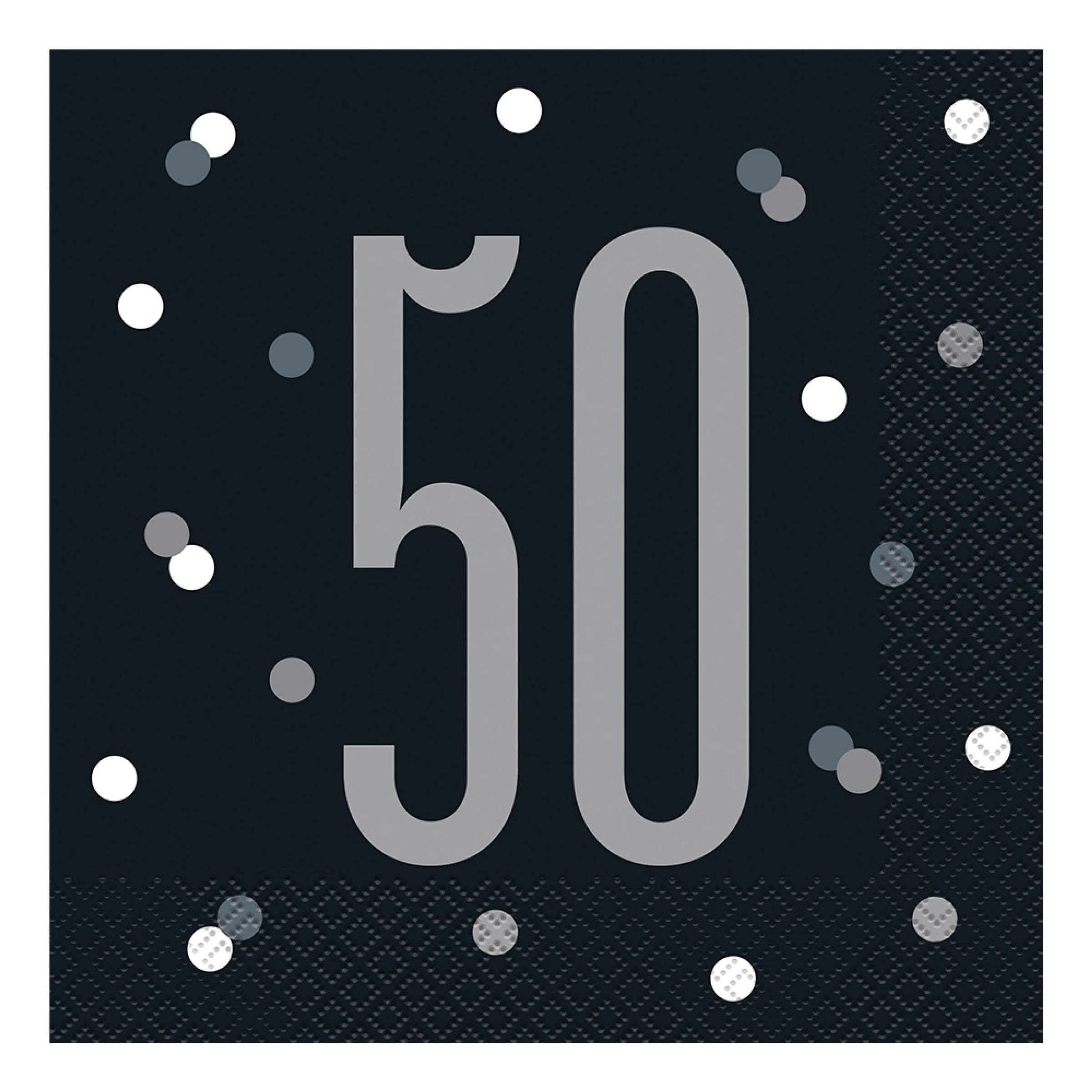 Lautasliinat 50 Musta Pilkullinen - 16-pakkaus – Unique Party