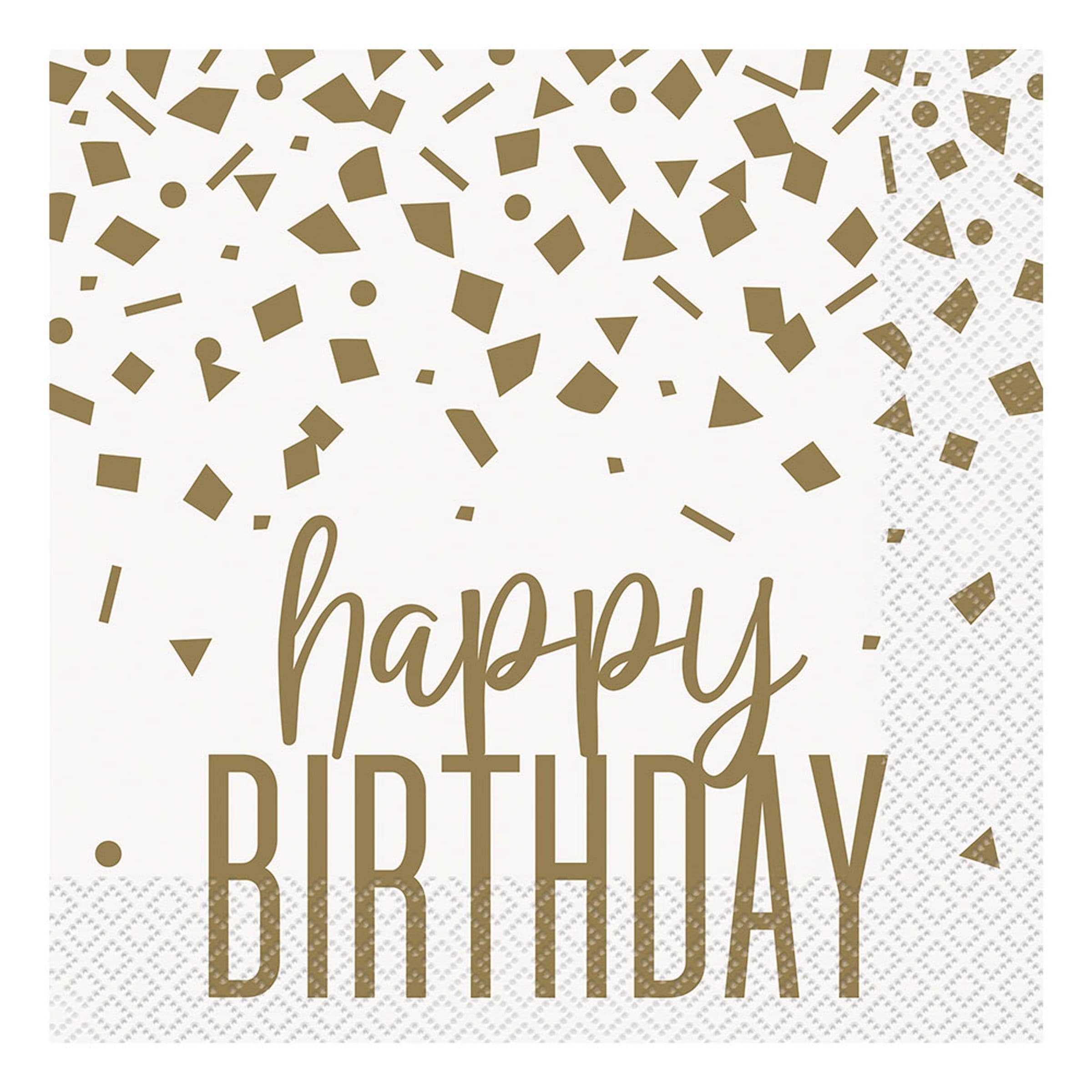 Lautasliinat Happy Birthday Kulta - 16-pakkaus – Unique Party