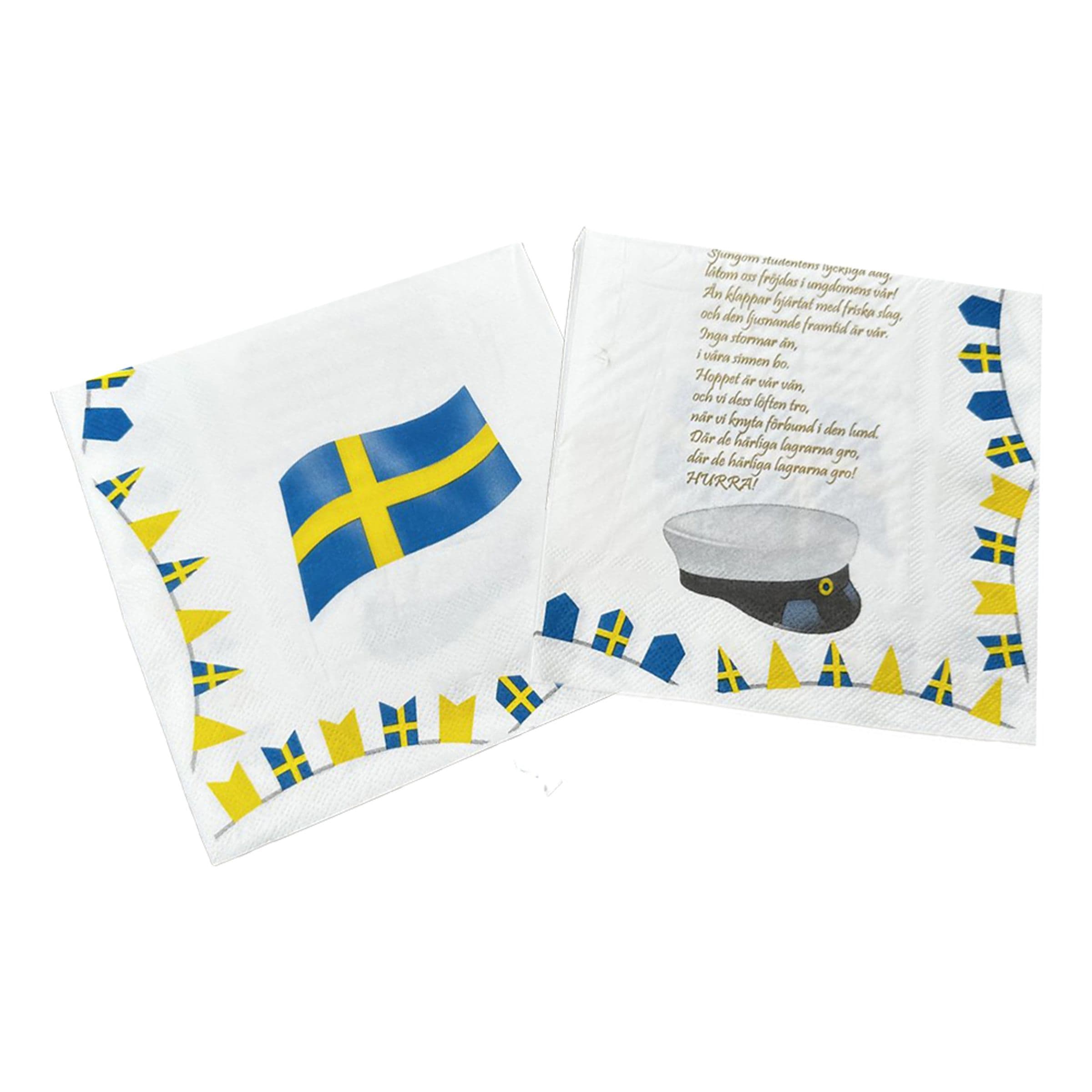 Servetit Ylioppilaslakki & Ruotsin lippu - 20-pakkaus – Dynäs Import