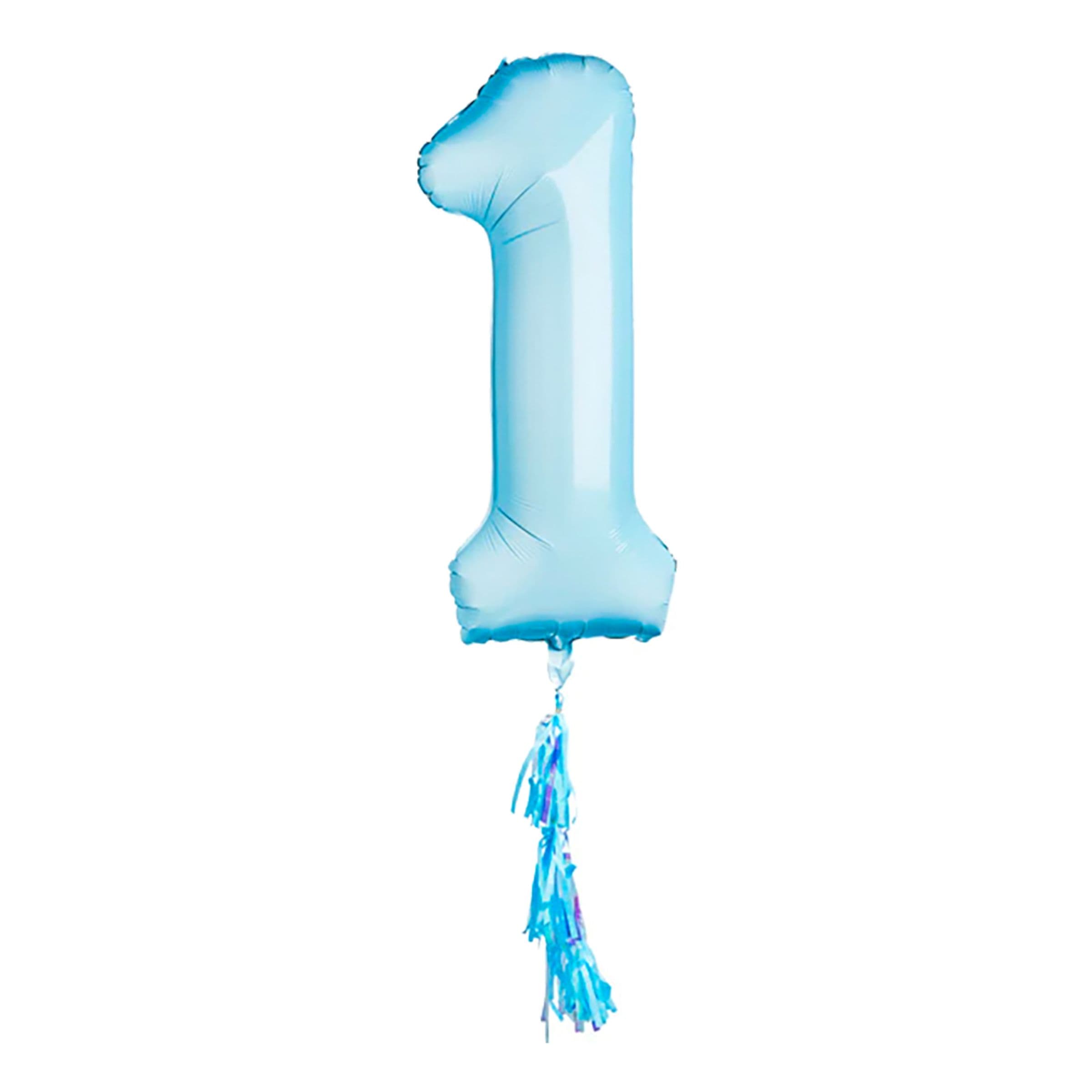 Numeroilmapallo 1 Vaaleansininen Tupsulla – Club Green / Hootyballoon