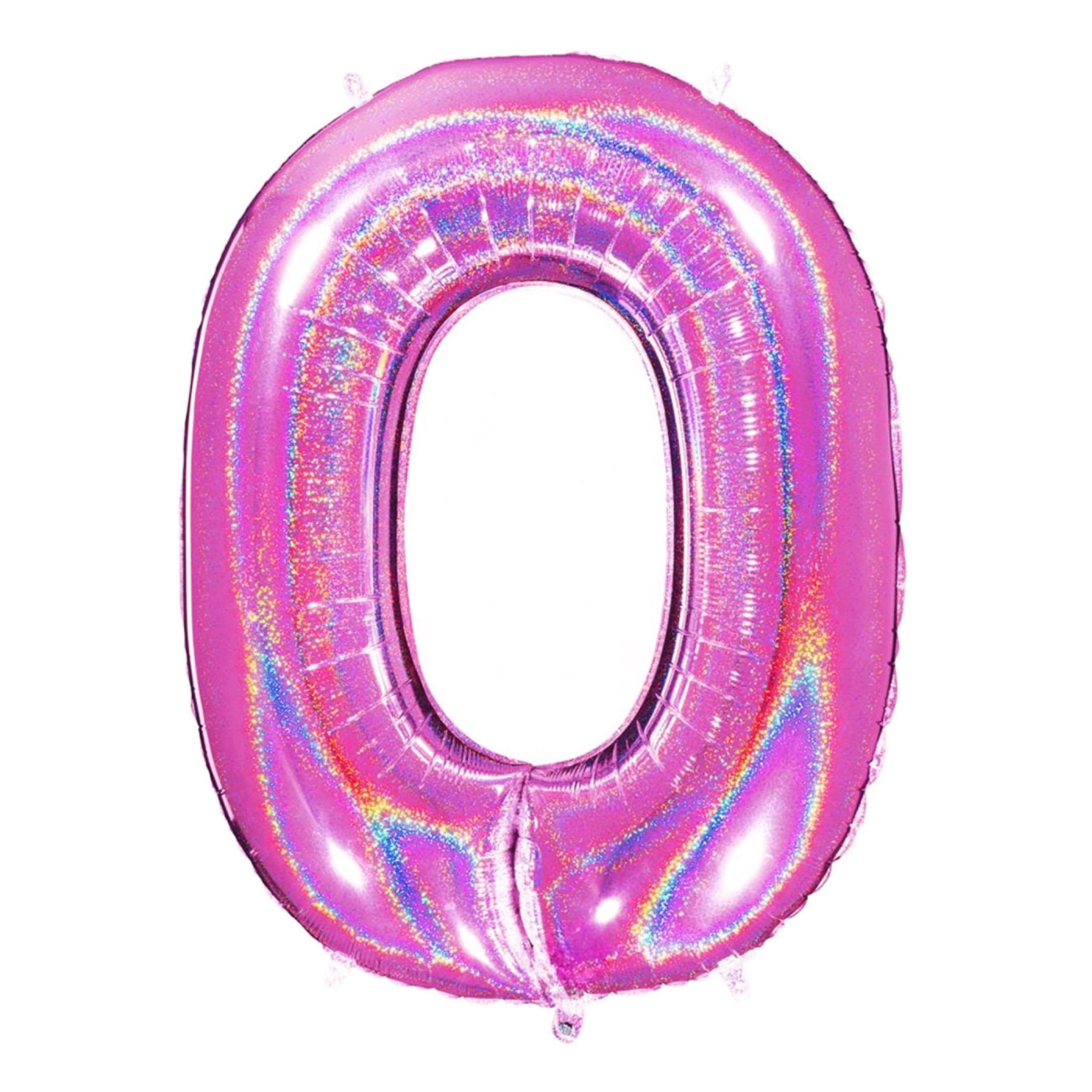 Kirjainilmapallo Kimalle Pinkki - Numero 0 – Ballongkungen