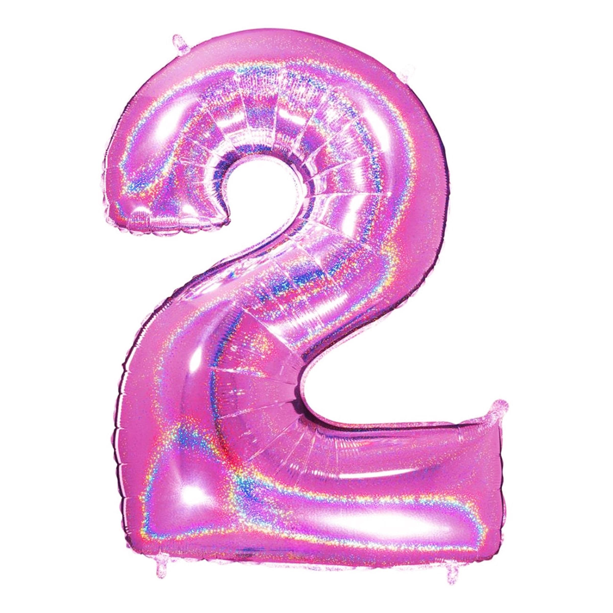 Kirjainilmapallo Kimalle Pinkki - Numero 2 – Ballongkungen