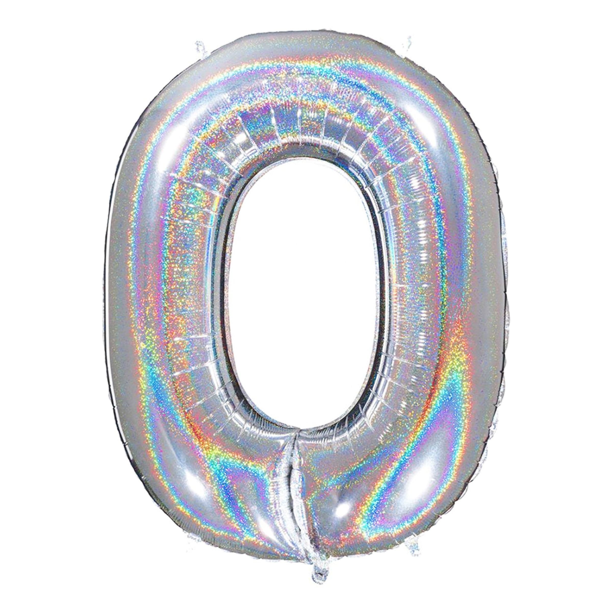 Numeroilmapallo Glitter Hopea - Numero 0 – Ballongkungen
