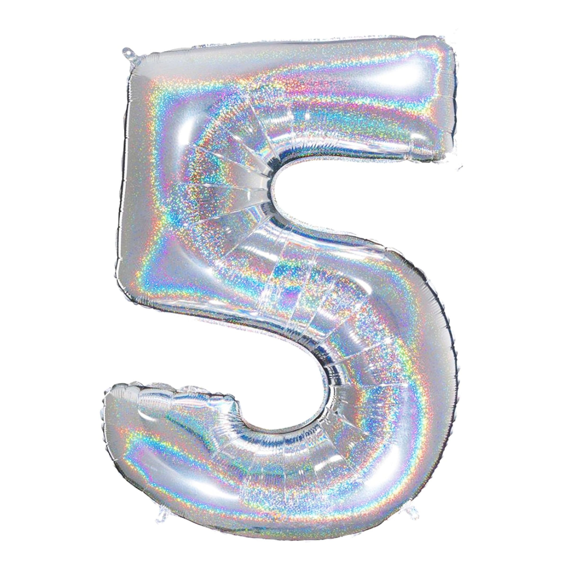 Numeroilmapallo Glitter Hopea - Numero 5 – Ballongkungen