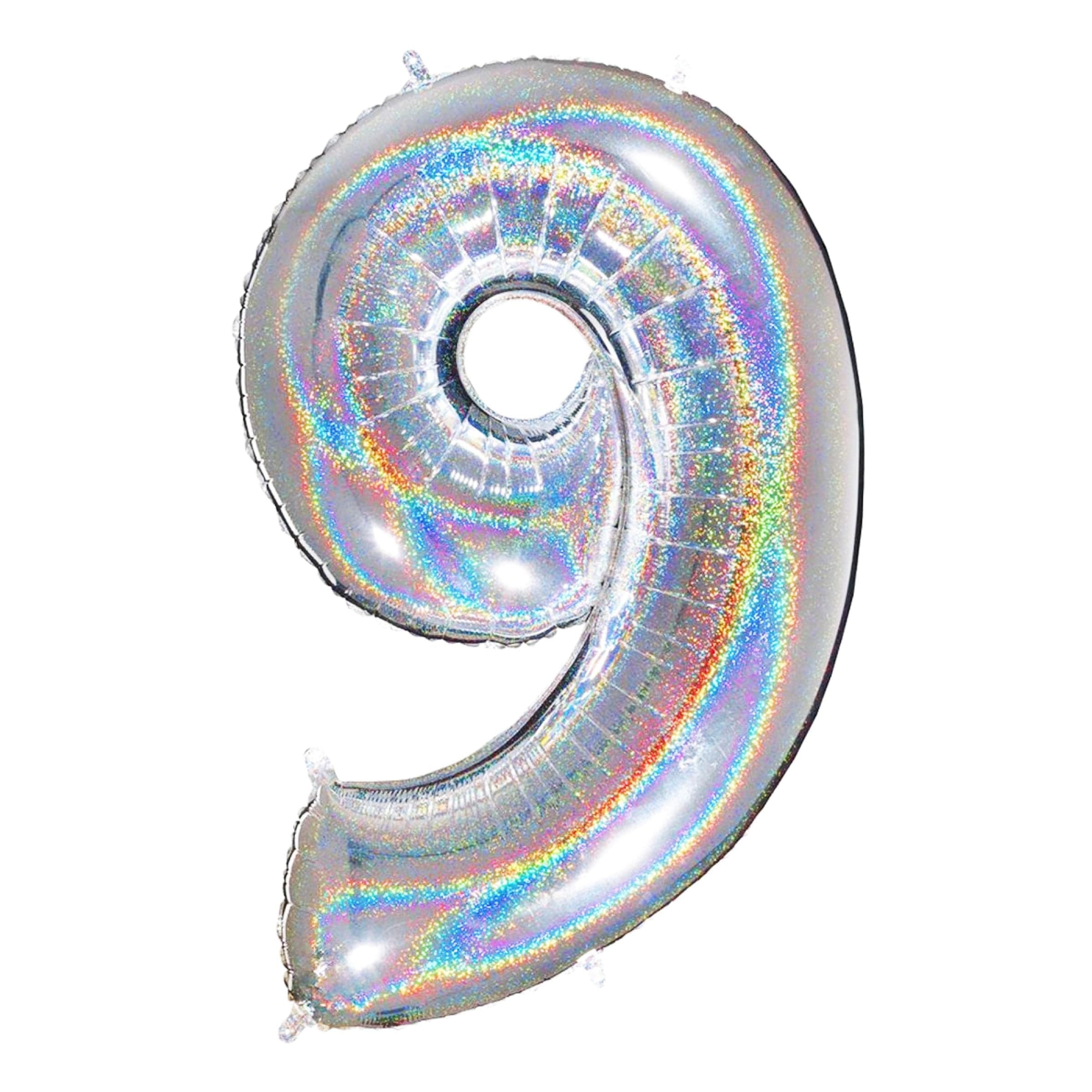 Numeroilmapallo Glitter Hopea - Numero 9 – Ballongkungen