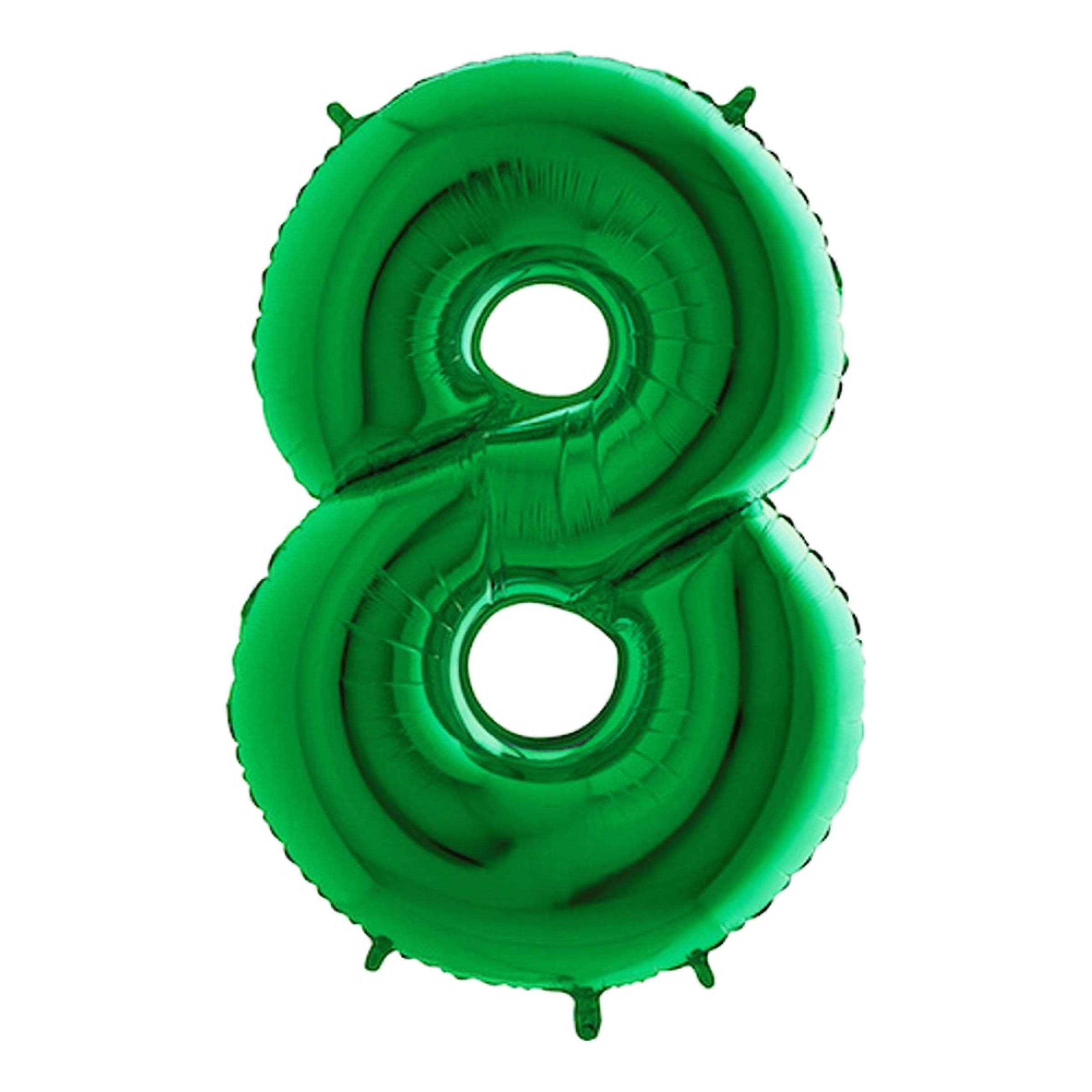 Numeroilmapallo Vihreä Metallic - Numero 8 – Ballongkungen