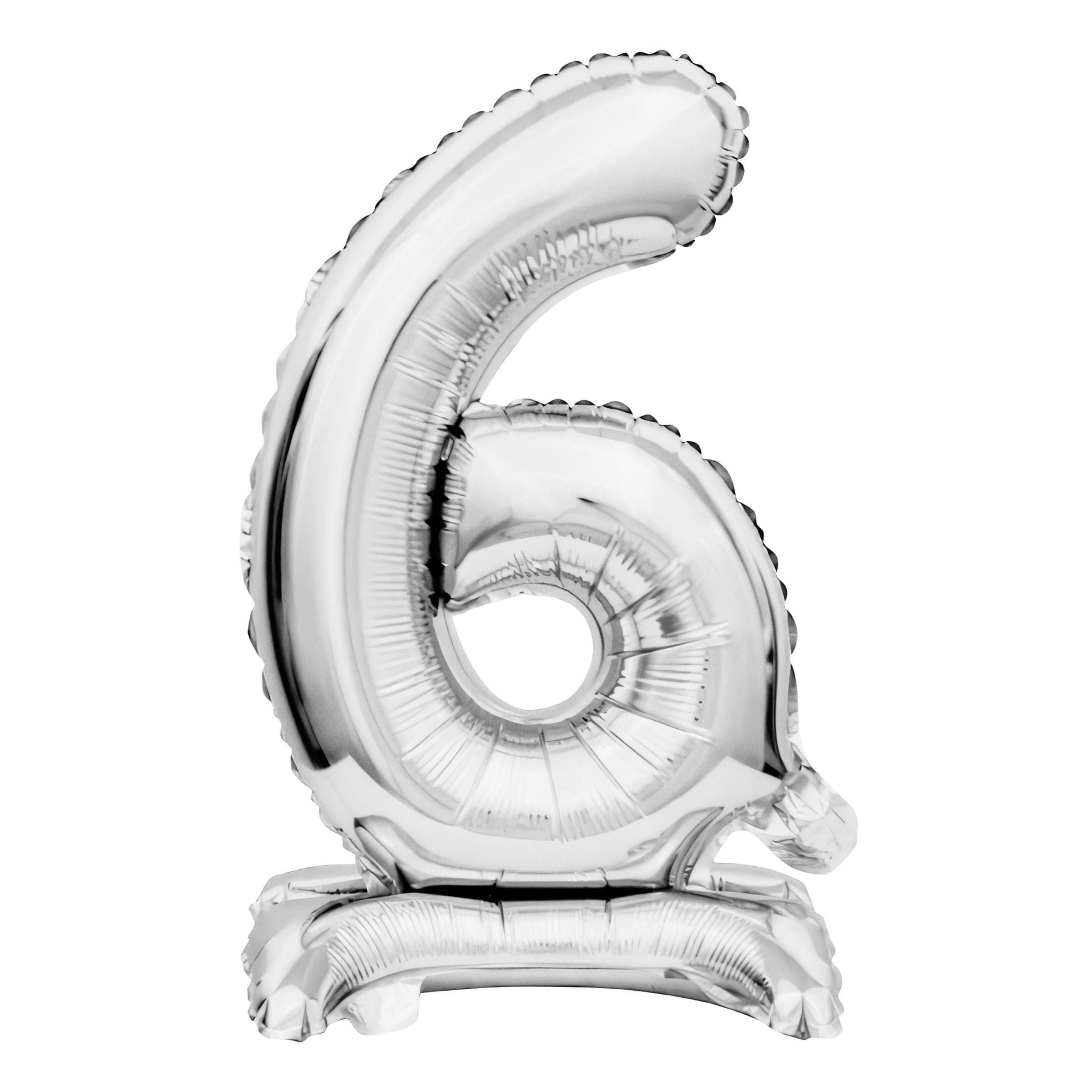 Numeroilmapallo Mini Jalustalla Hopea - Numero 6 – Riethmüller