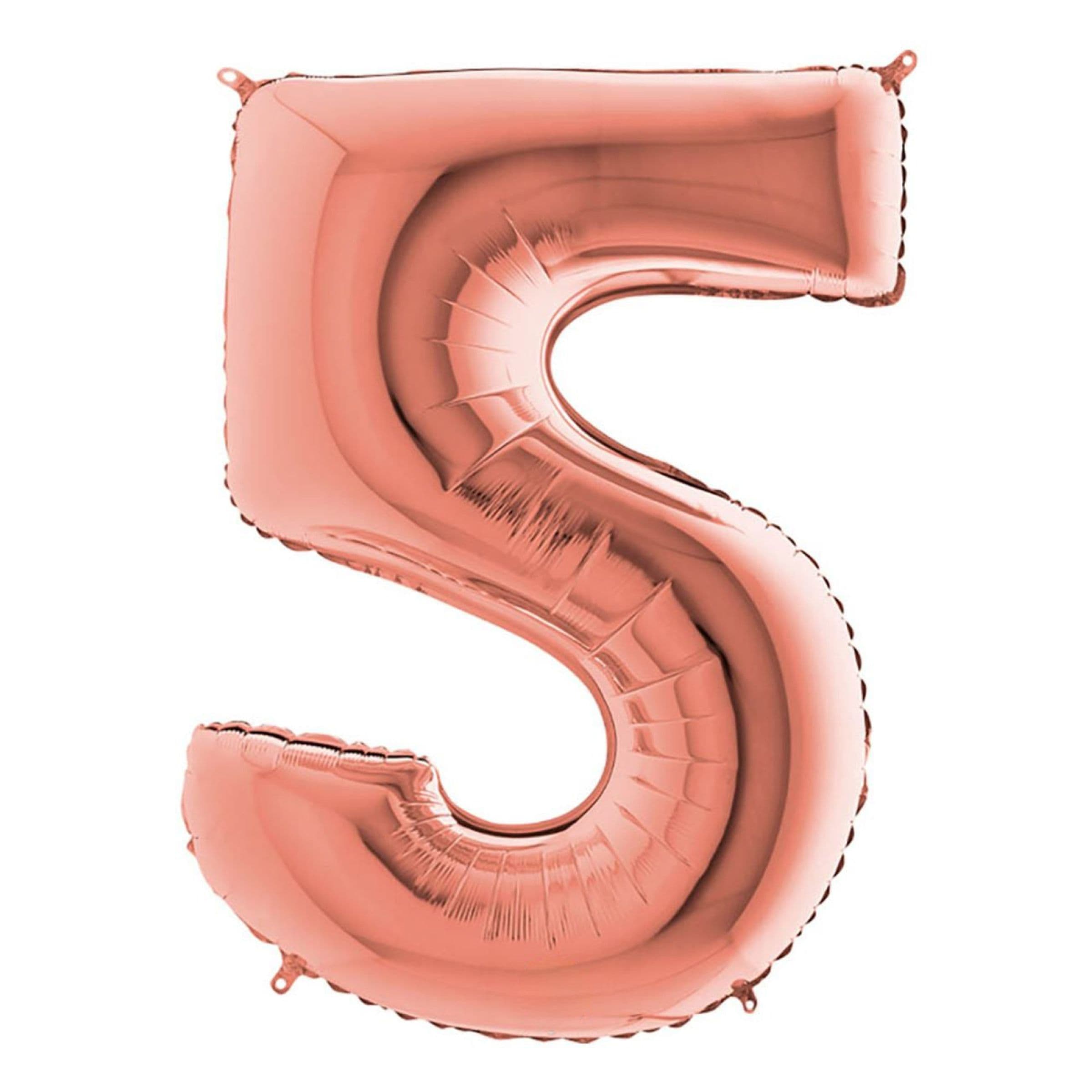 Numeroilmapallo Ruusukulta Metalli - Numero 5 – Ballongkungen