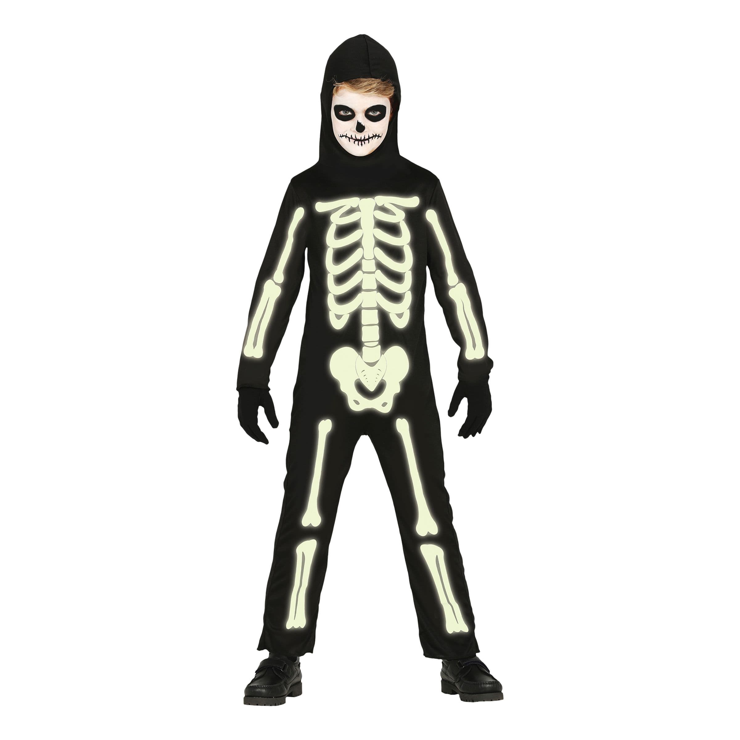 Itsevalaiseva luuranko Lasten Naamiaisasu - X-Small – Fiestas Guirca