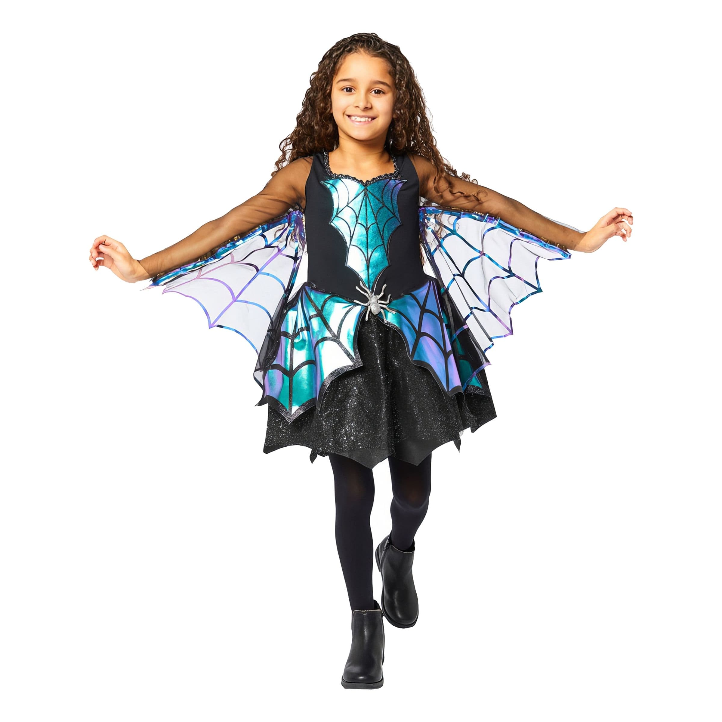 Kimaltava Hämähäkki Sininen Lasten Naamiaisasu - X-Small – Riethmüller