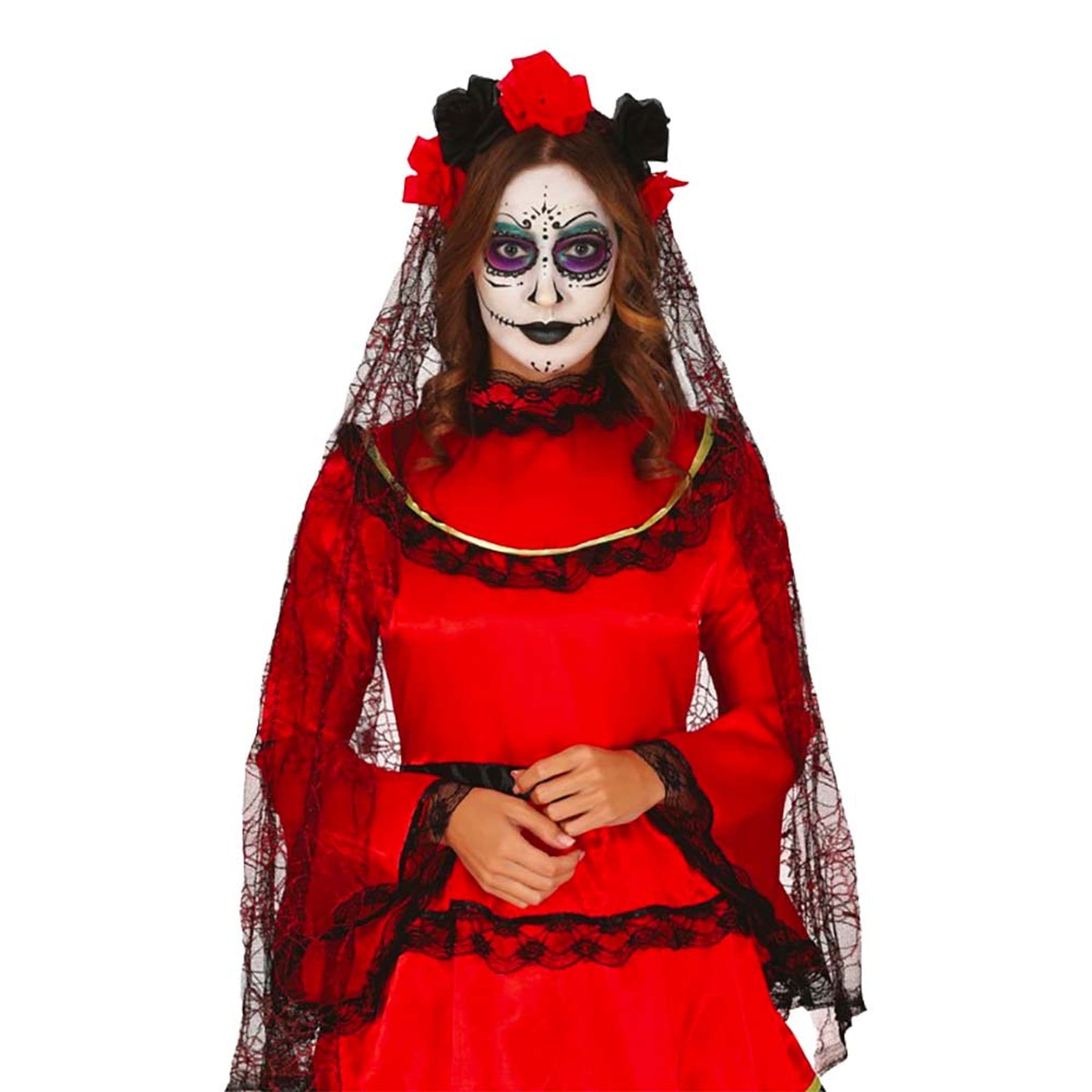 Huntu Ruusuilla Day Of the Dead - One size – Fiestas Guirca