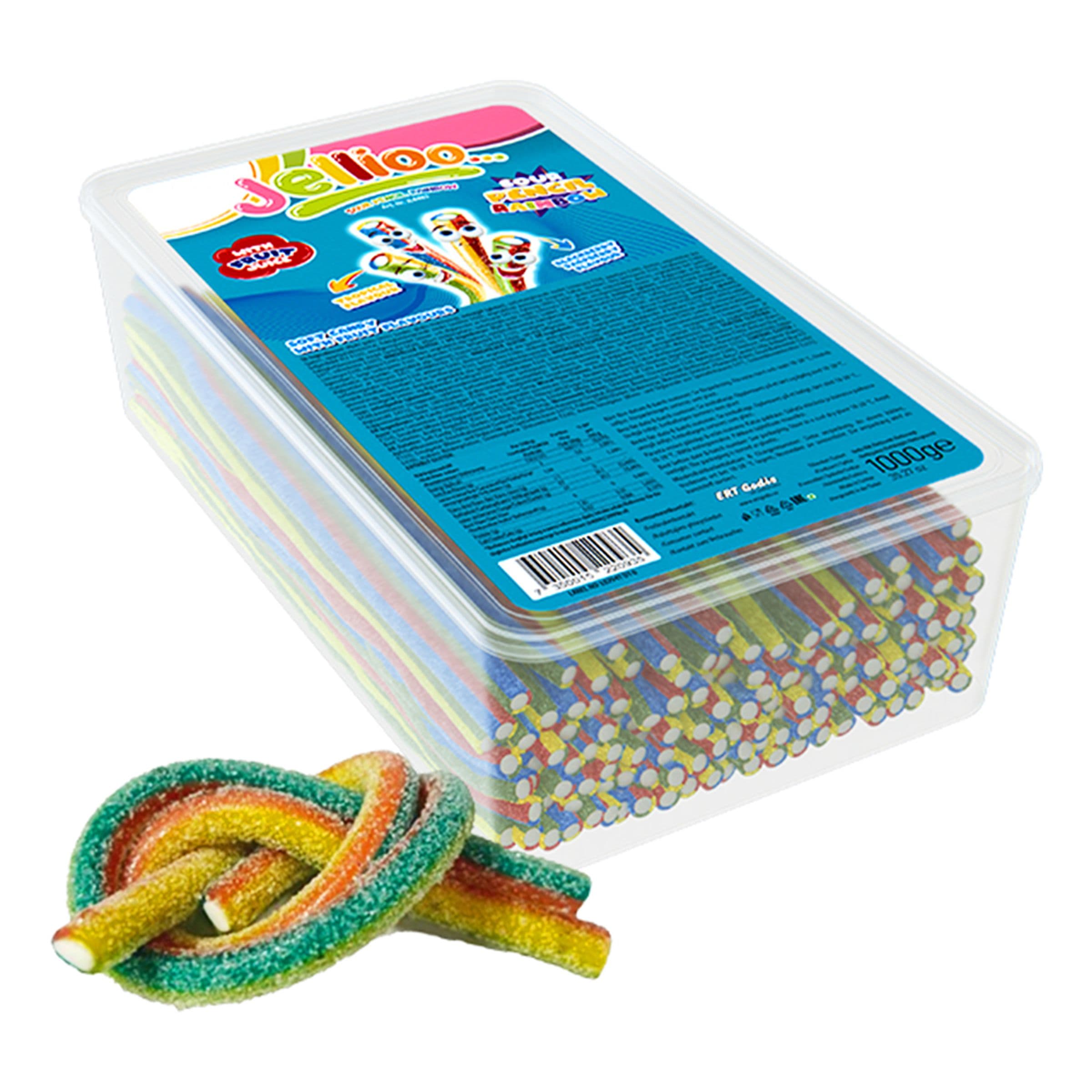 Jellioo Sour Pencil Rainbow Suurpakkaus - 1 kg – ERT Godis Bulk
