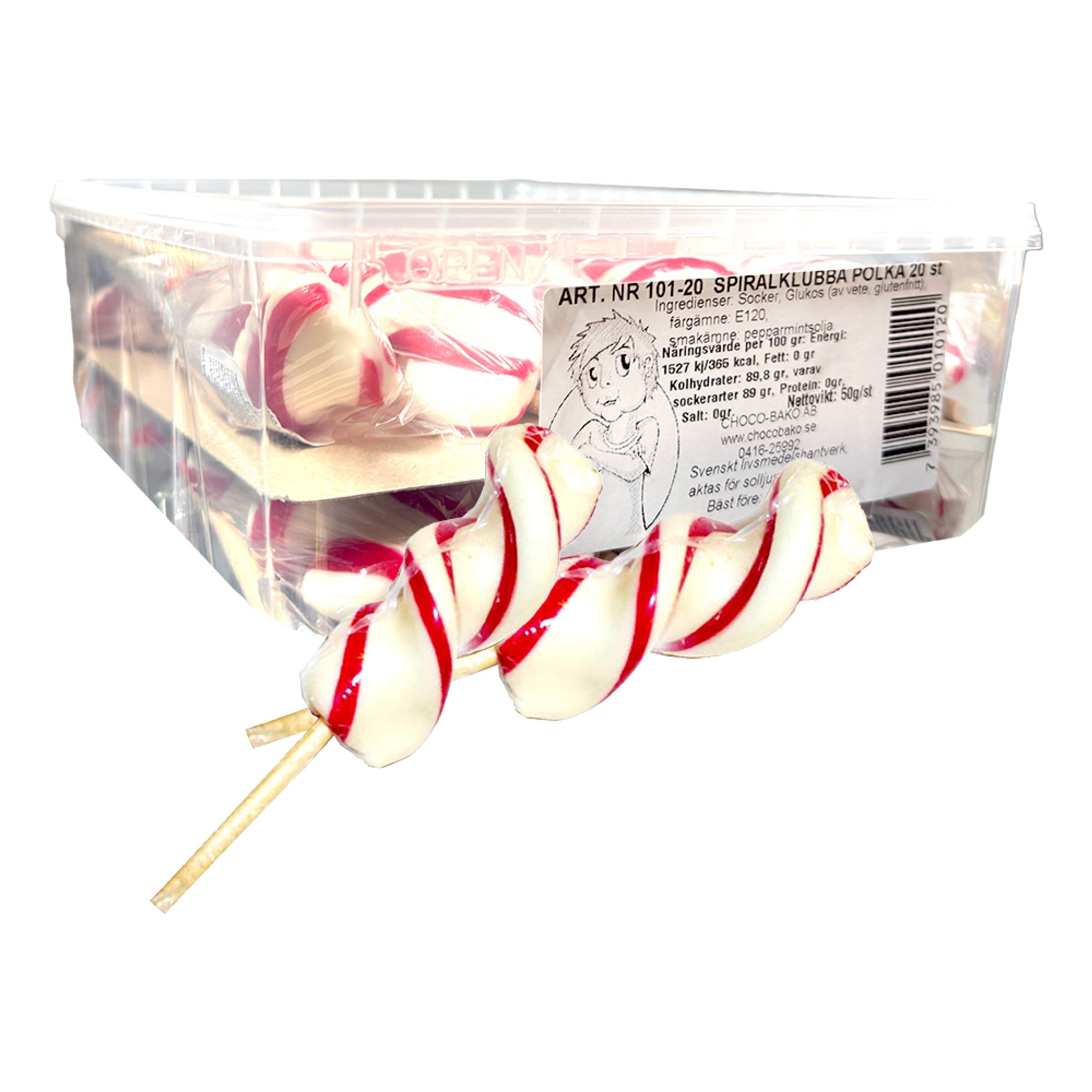 Kierretikkari Polka - 20 x 50 g – ERT Godis Bulk