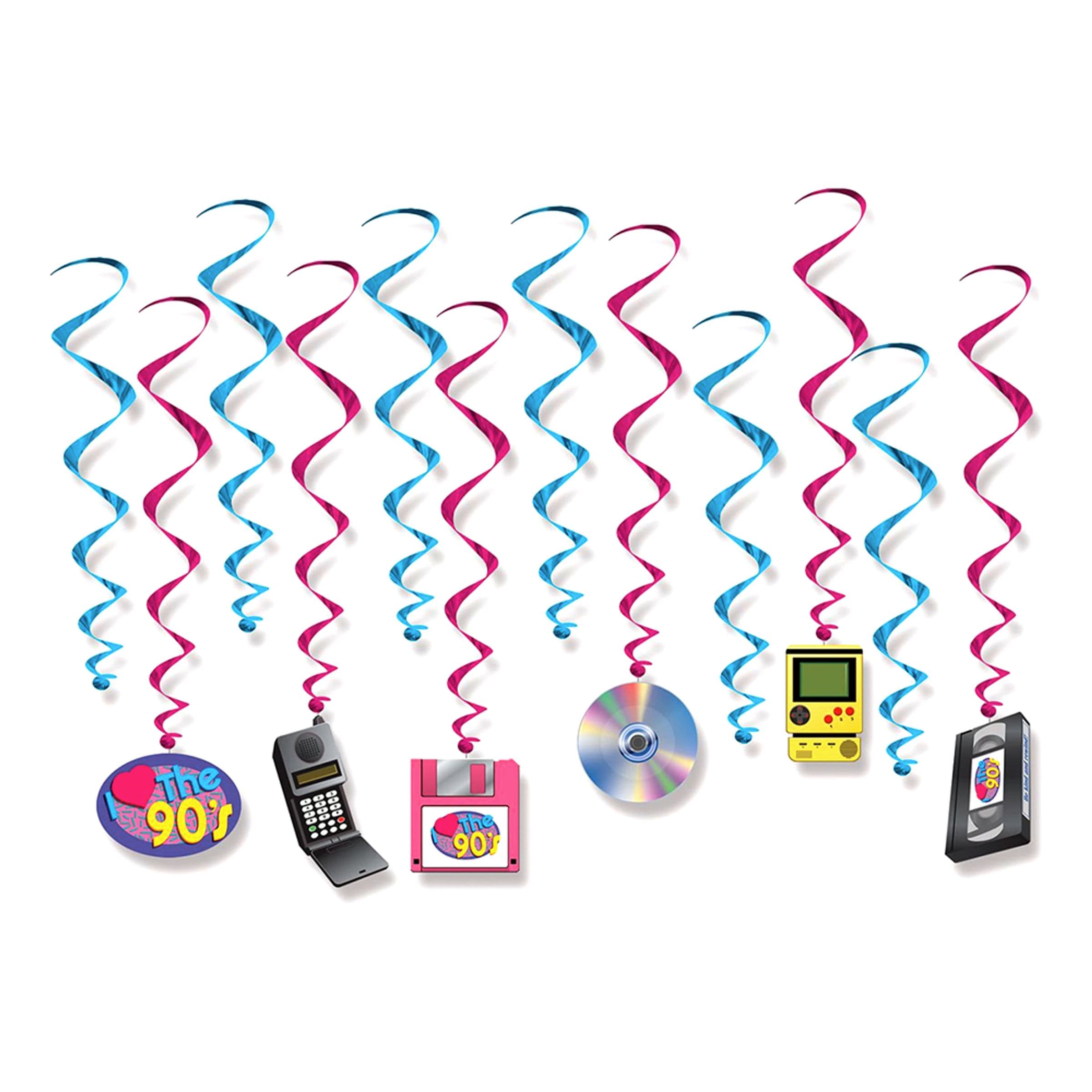 Swirls I Love the 90's Roikkuva Koriste - 12-pakkaus – 360 Degrees