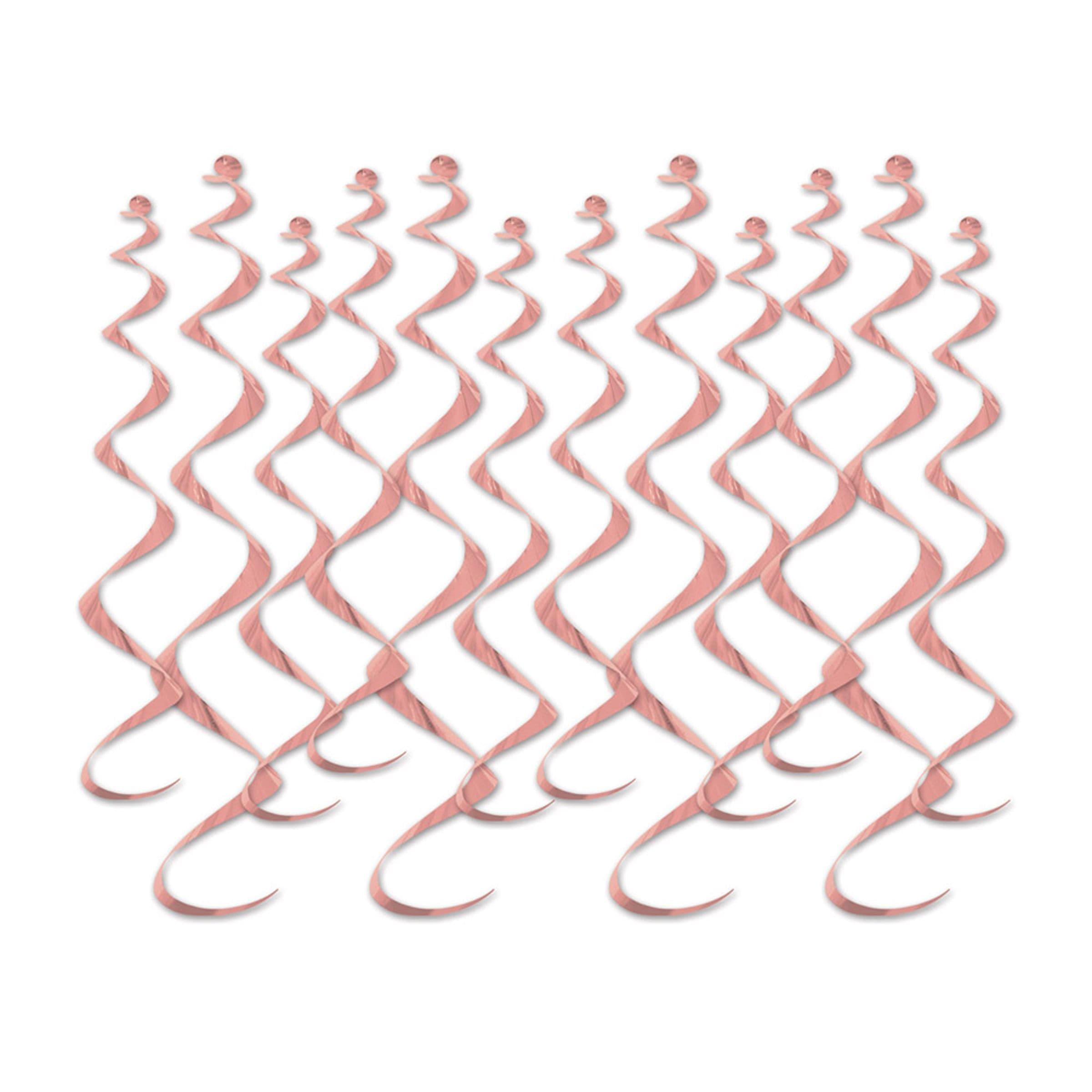 Swirls Ruusukulta Metallic Riippuva Koriste - 12-pakkaus – 360 Degrees