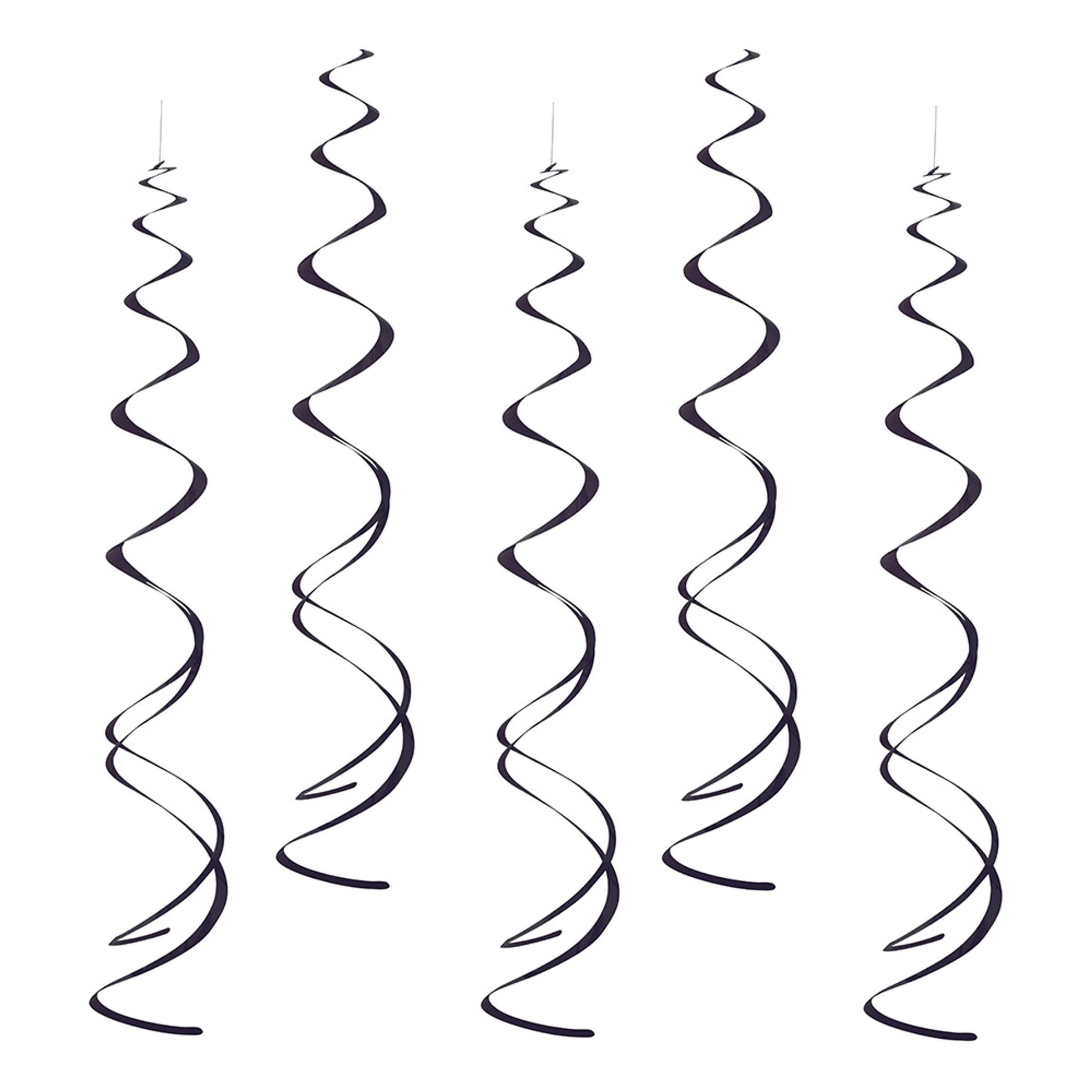 Kierre Musta Riippuva Koriste - 8-pakkaus – Unique Party