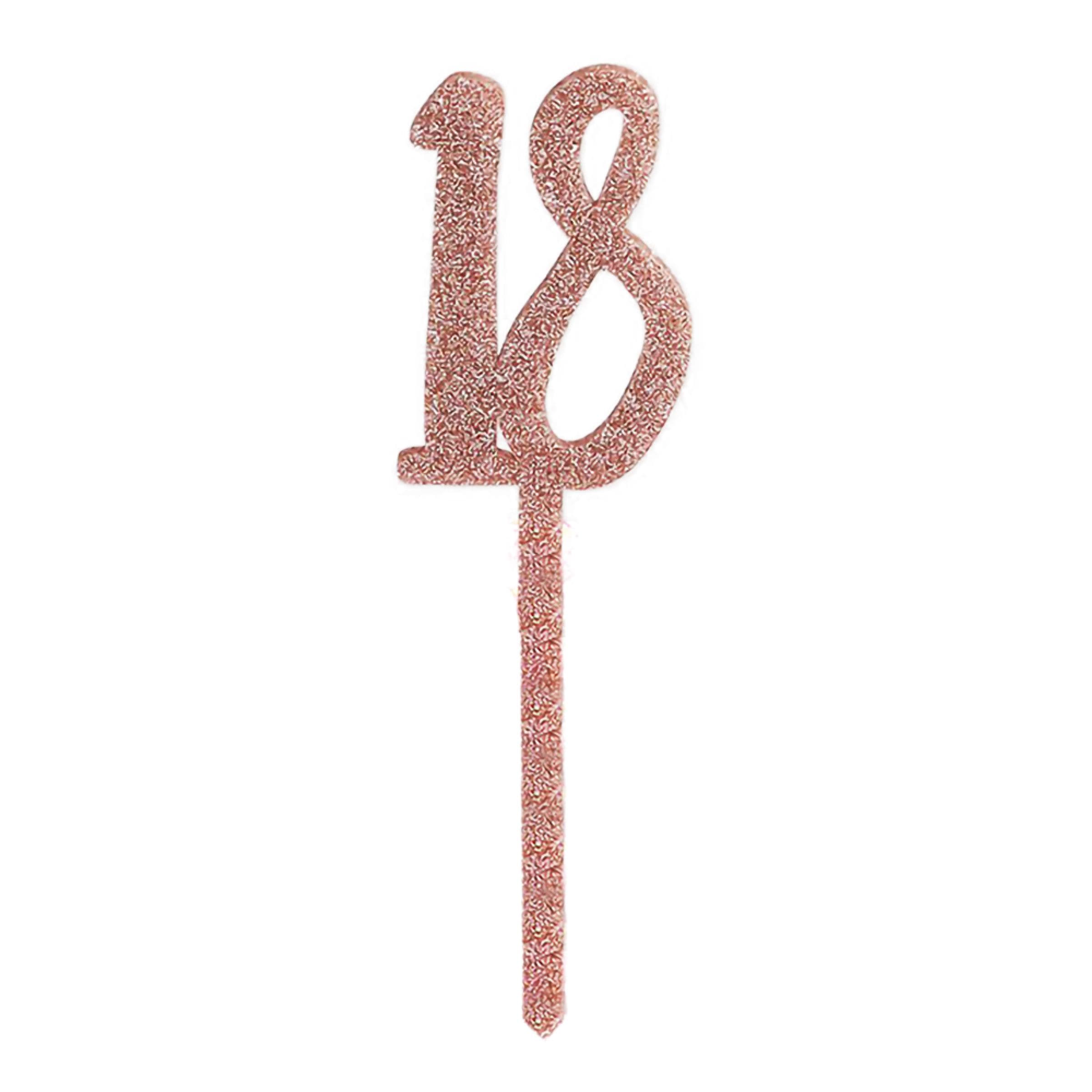 Akryylinen 18 Kakkukoriste Rosékulta – Club Green / Hootyballoon