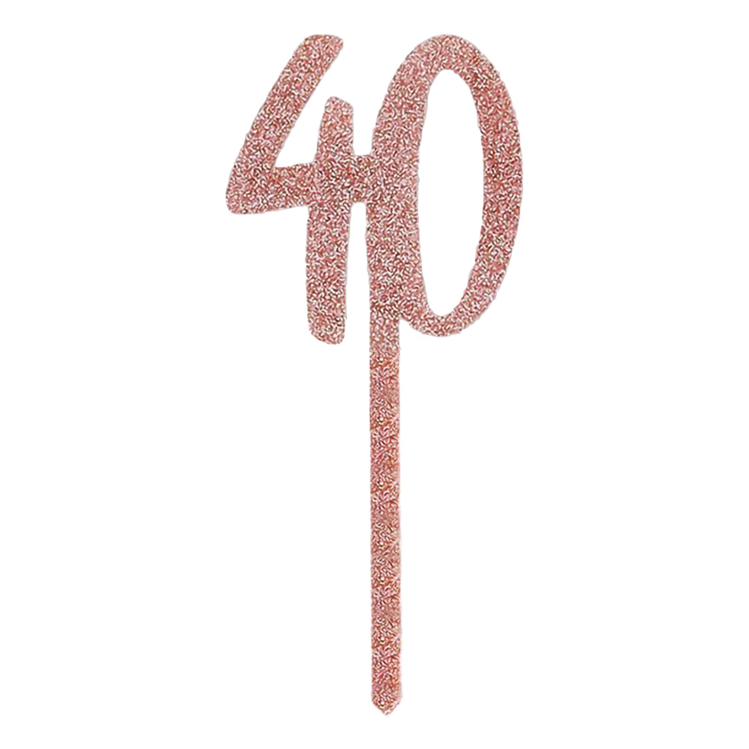 Akryylinen 40 Kakkukoriste Ruusukulta – Club Green / Hootyballoon