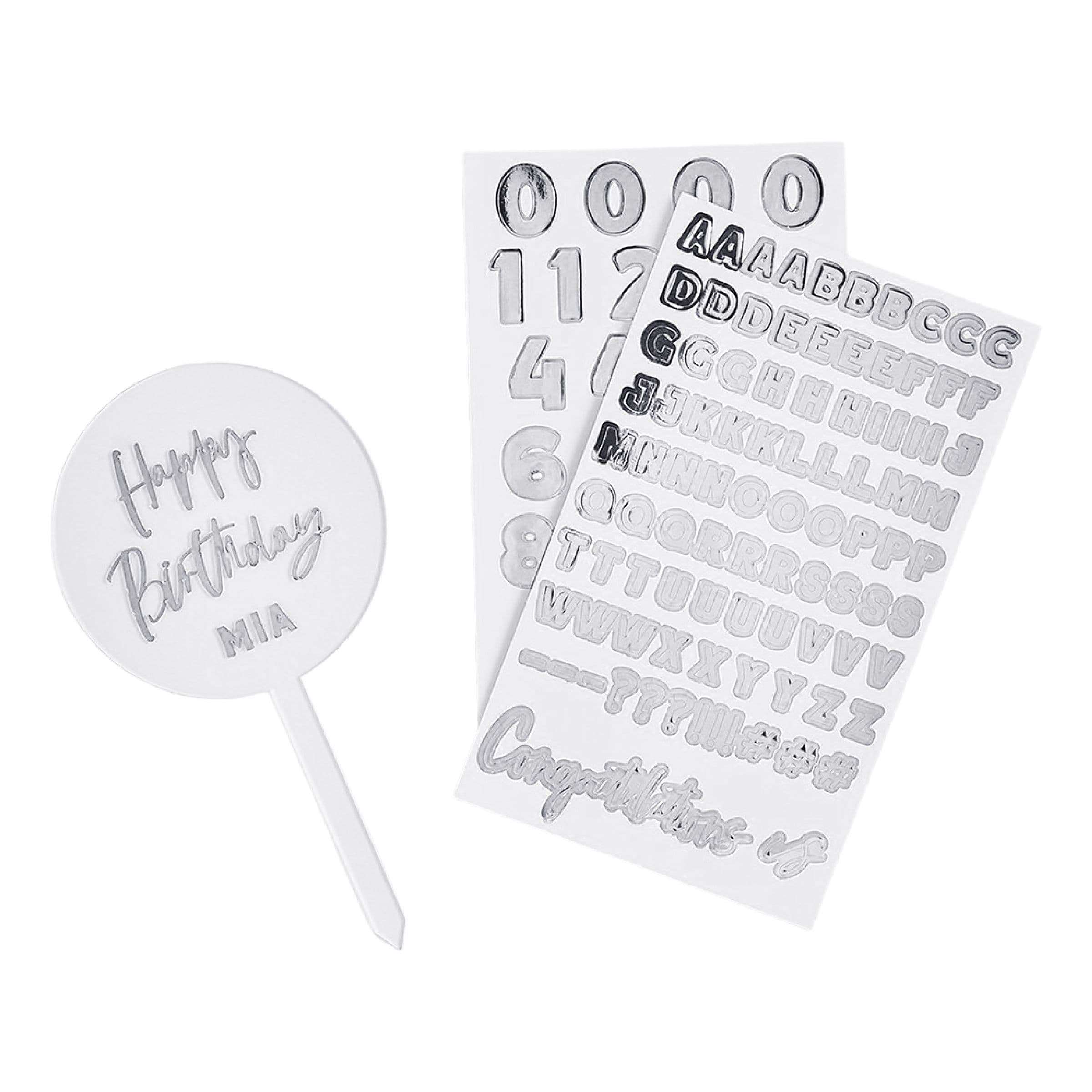 Henkilökohtainen Hopeinen Akryylikakkukoriste – Club Green / Hootyballoon