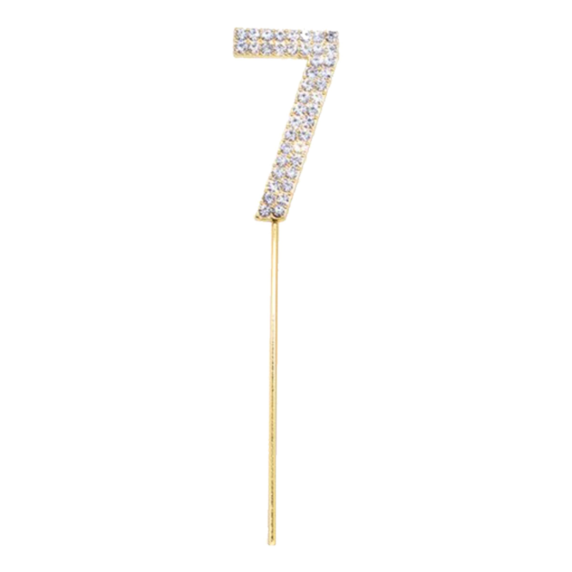 Kakkukoriste Numero Timanteilla Kulta - Numero 7 – Catsson
