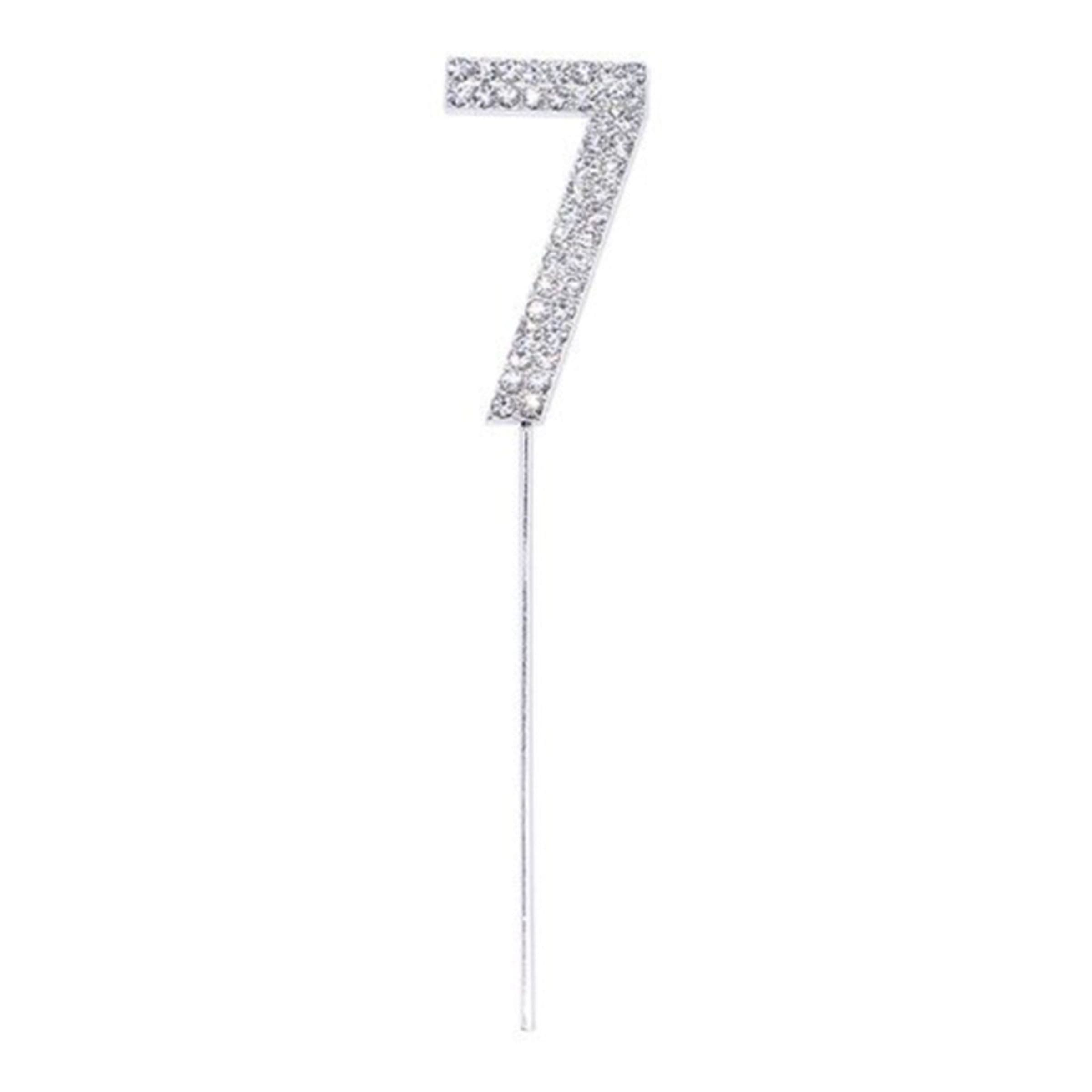 Kakkukoriste Numero Timantit Hopea - Numero 7 – Catsson